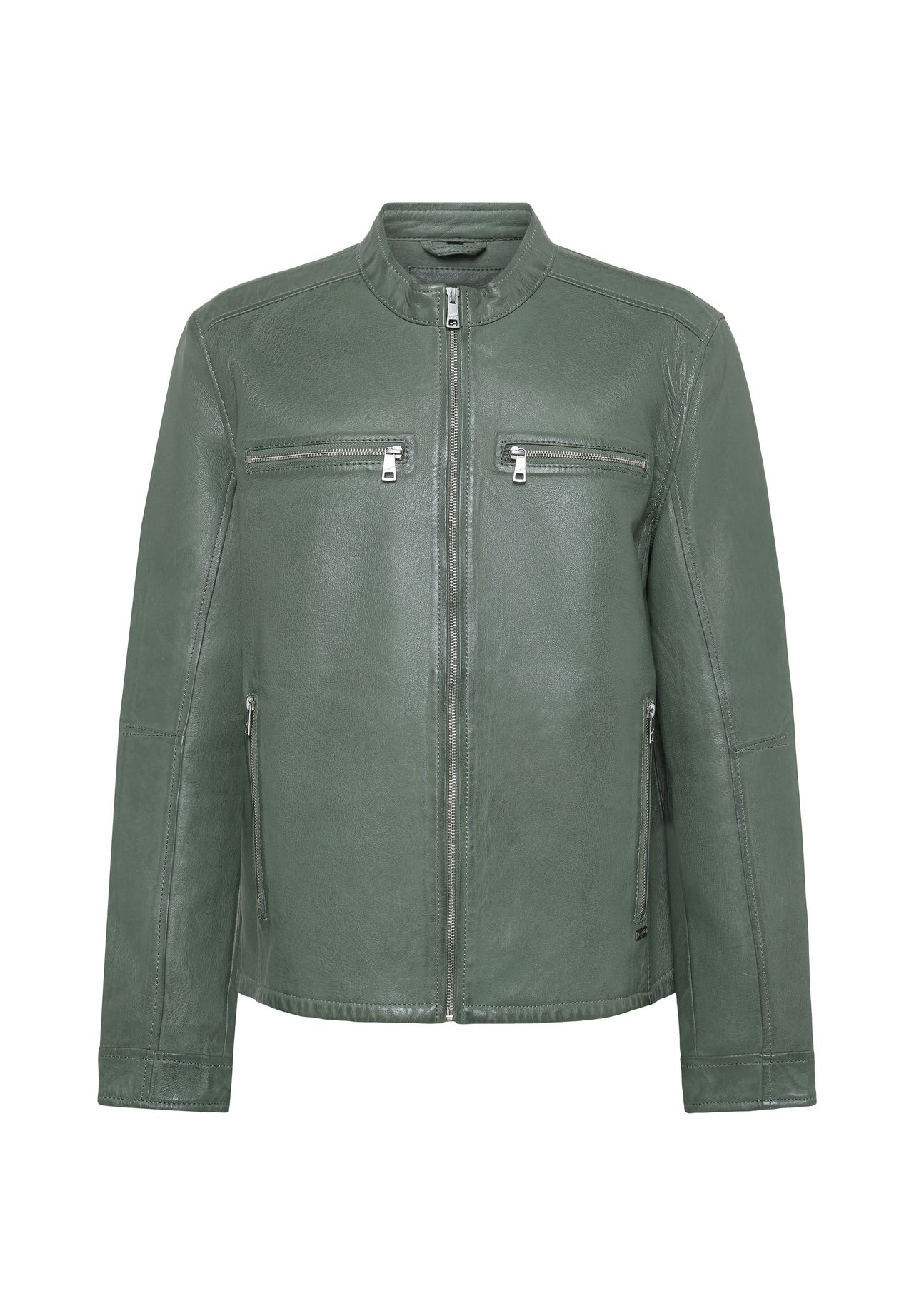Mauritius LEATHERWEAR Lederjacke, Stehkragen, für Herren, grün, L