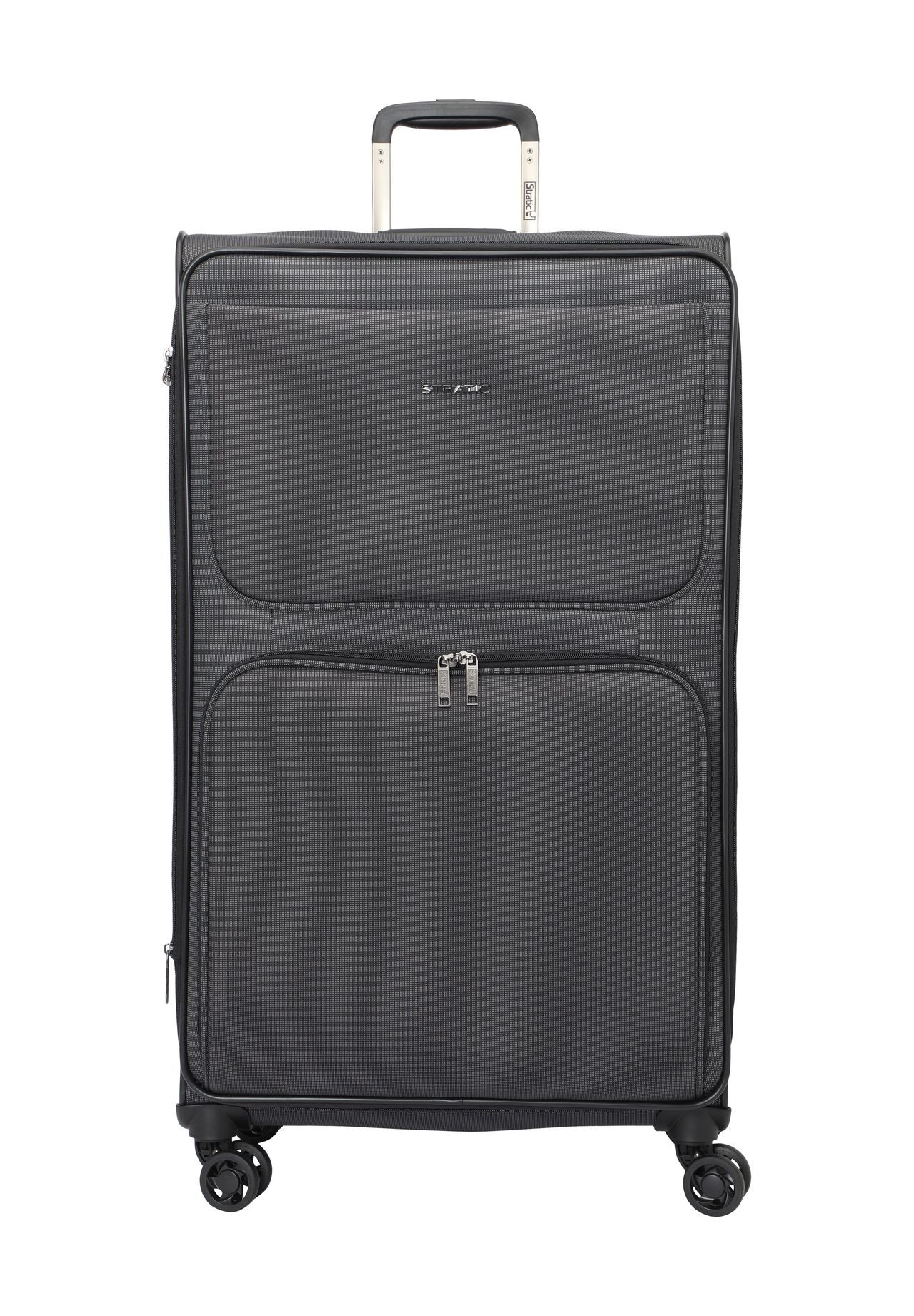 Stratic 4-Doppelrollen-Trolley, Erweiterungsfunktion, TSA-Schloss, schwarz, 75