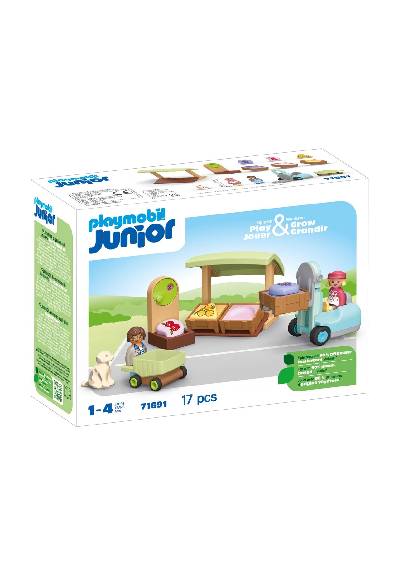 playmobil® Junior - Bio-Marktstand & Gabelstapler 71691
