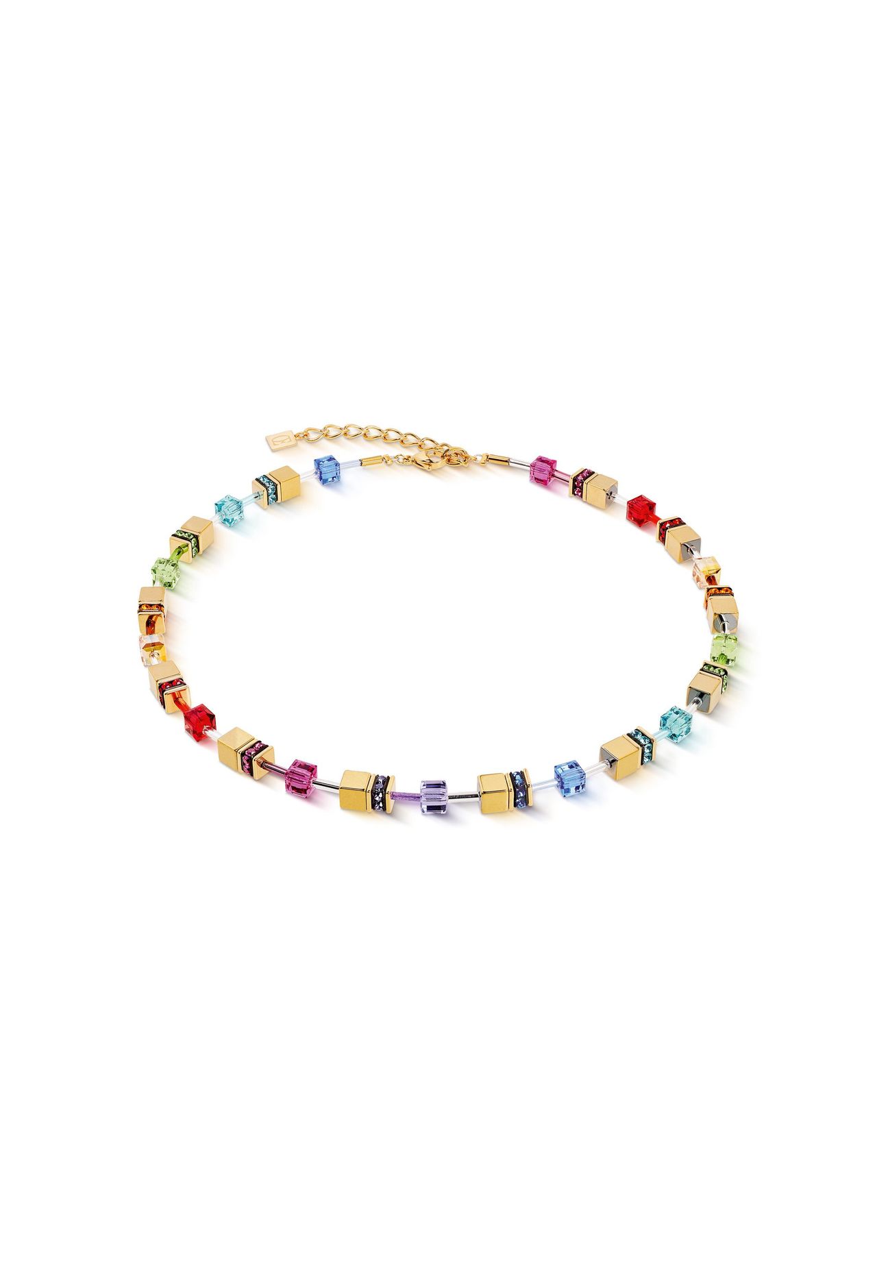 CŒUR DE LION Iconic Metallic Halskette Rainbow, Multicolor Rainbow/Gold, 42 CM