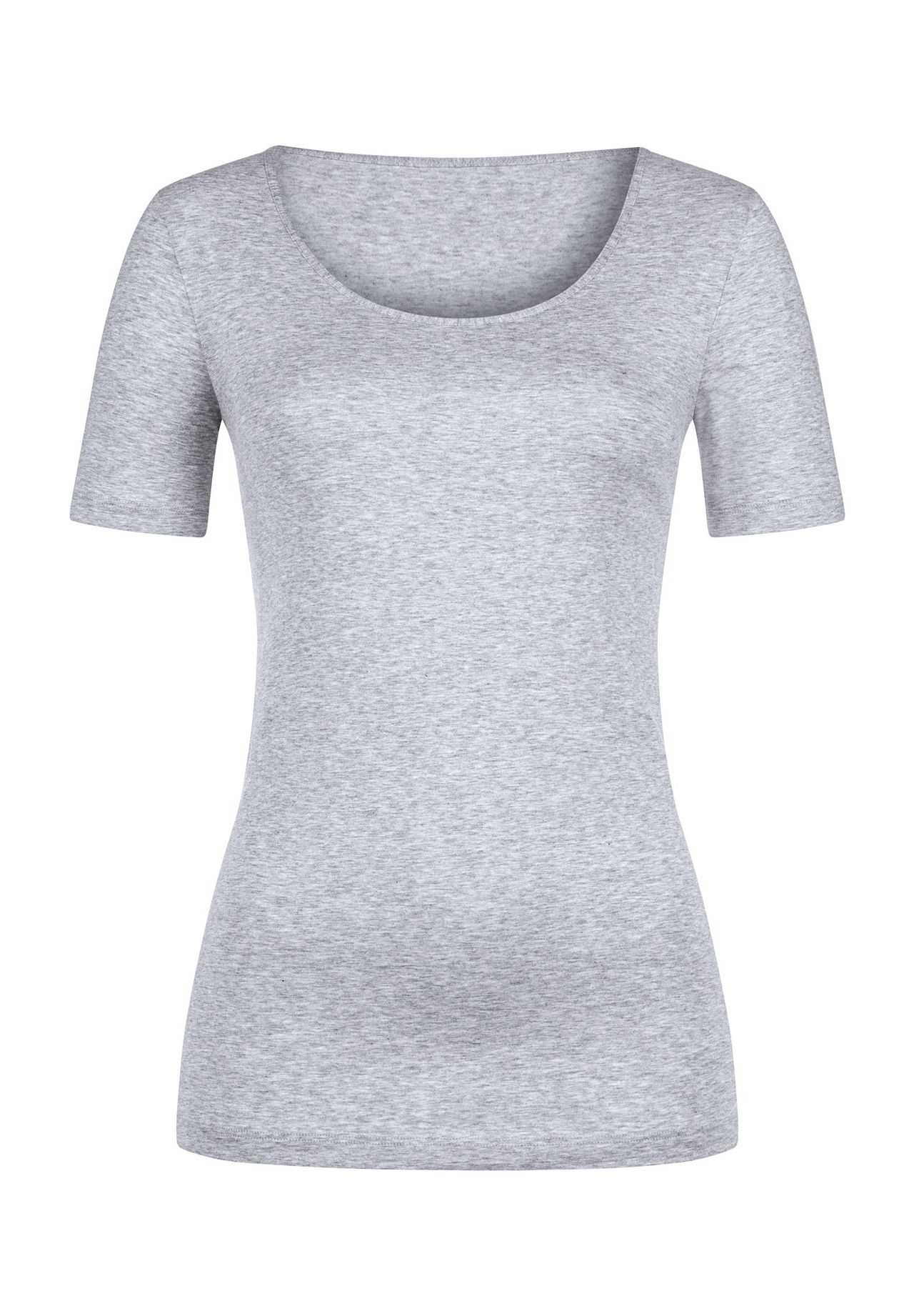 mey Wäsche-Shirt, Kurzarm, Rundhals, uni, für Damen, grau, 42