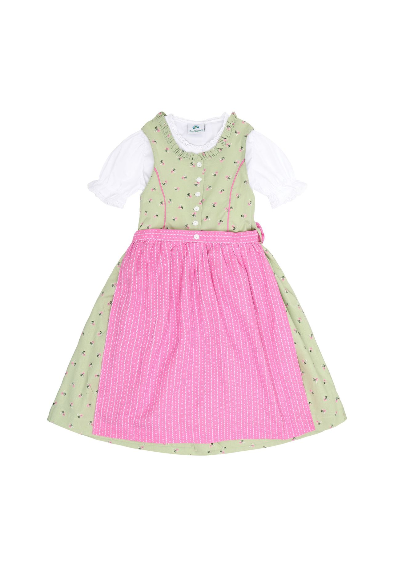 Isar Trachten Dirndl, Rüschen, für Kinder, grün, 128