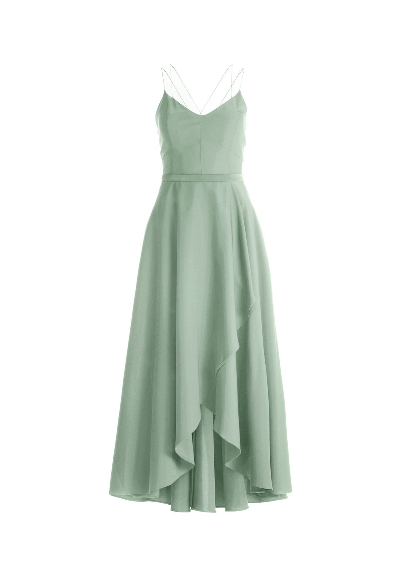 Vera Mont Abendkleid mit Volant, grün, 40