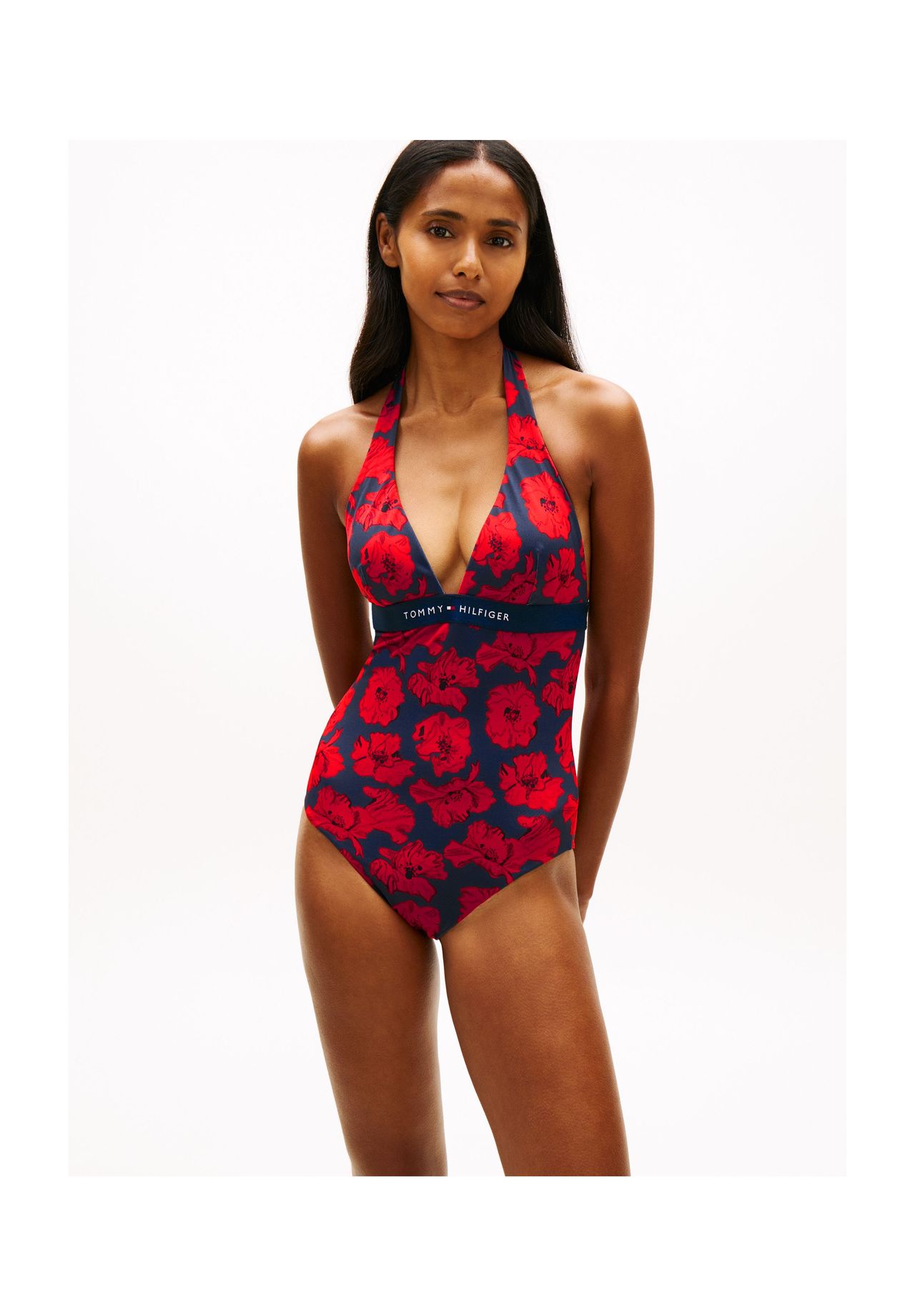 TOMMY HILFIGER Tankini, Neckholder, für Damen, rot|blau, L