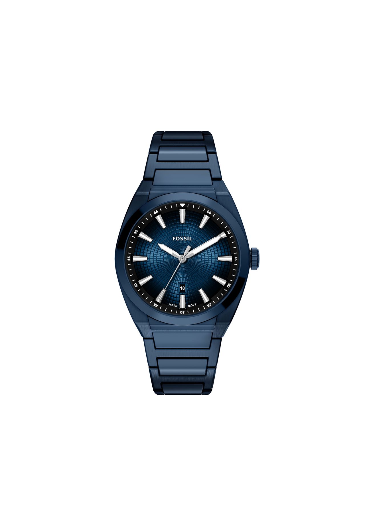 Fossil Herrenuhr Everett, drei Zeiger, marineblau, Edelstahl, FS6169, Blau, 99