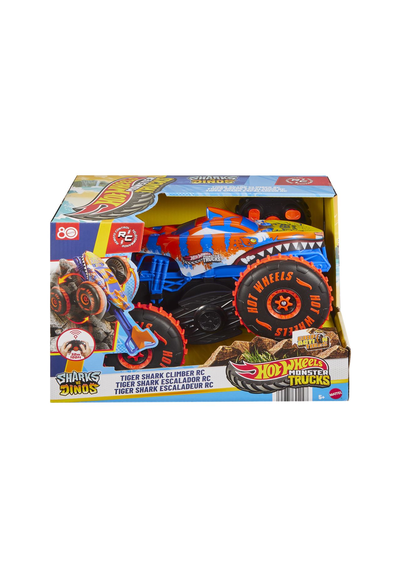 Hot Wheels Spielfahrzeug 'Monster Trucks Tiger Shark Climber RC', mehrfarbig, 99