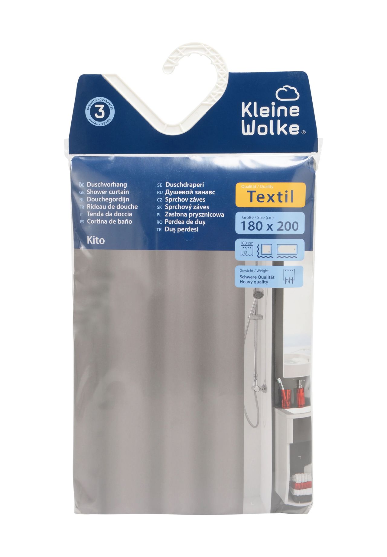 Kleine Wolke® Duschvorhang 'Kito', grau