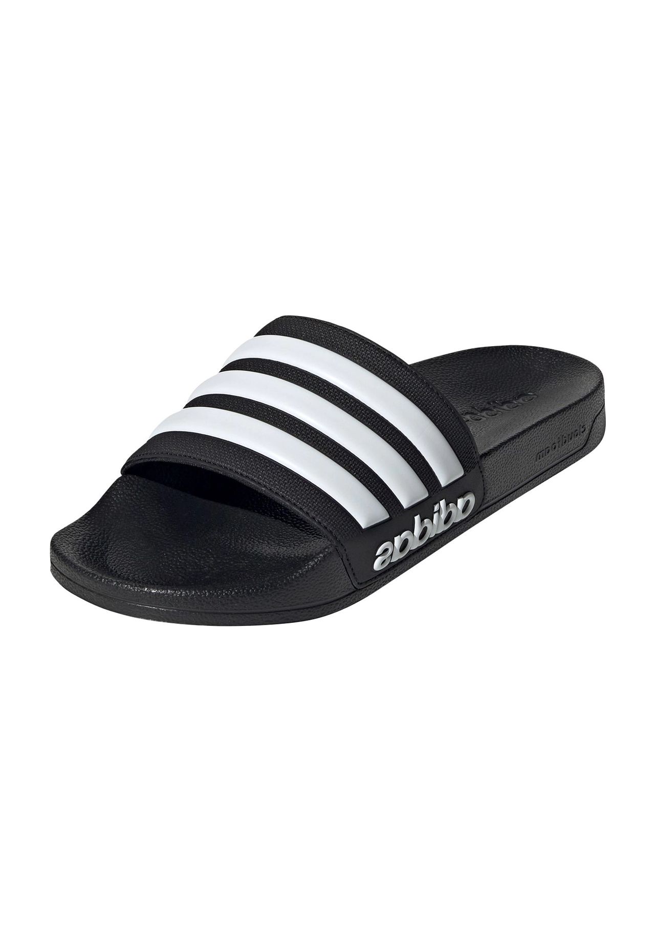 adidas Shower Adilette Badelatschen, Logo-Print, für Herren, schwarz, 48 2/3