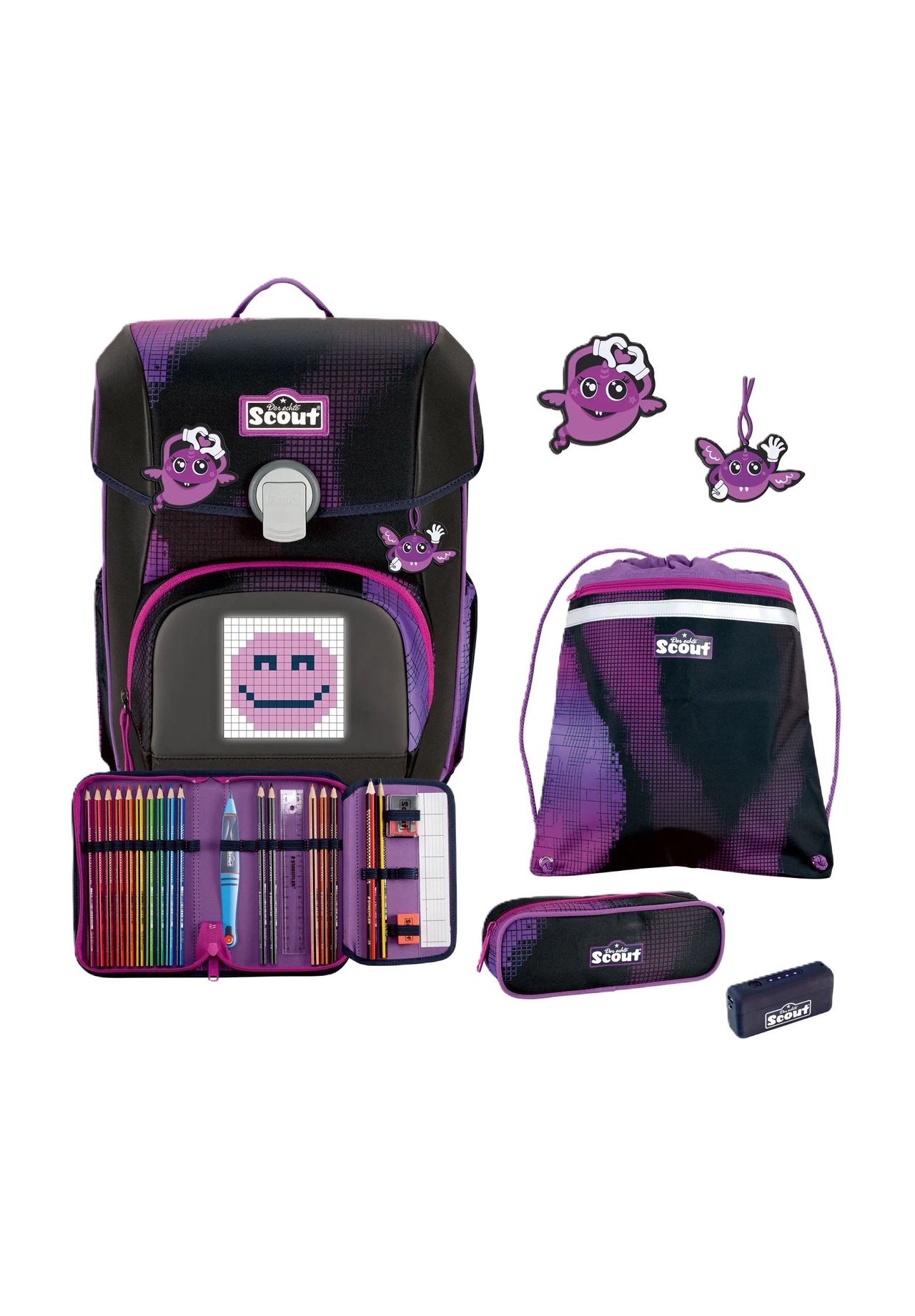 Scout® Schulranzen-Set, 6-teilig, schwarz, 99