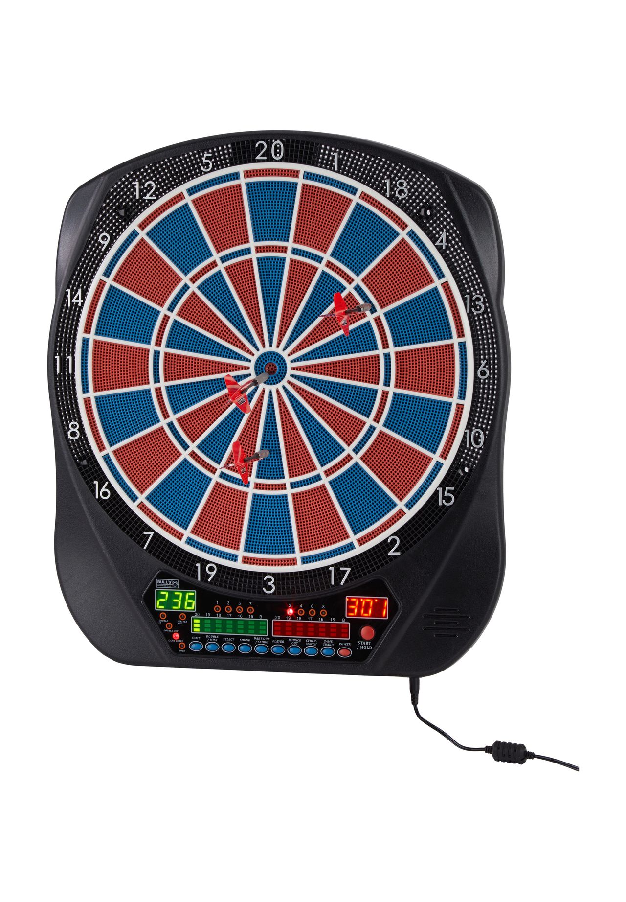 BULL'S® Dartscheibe 'Flash', elektronisch, mit Zubehör, schwarz|blau|rot, 99