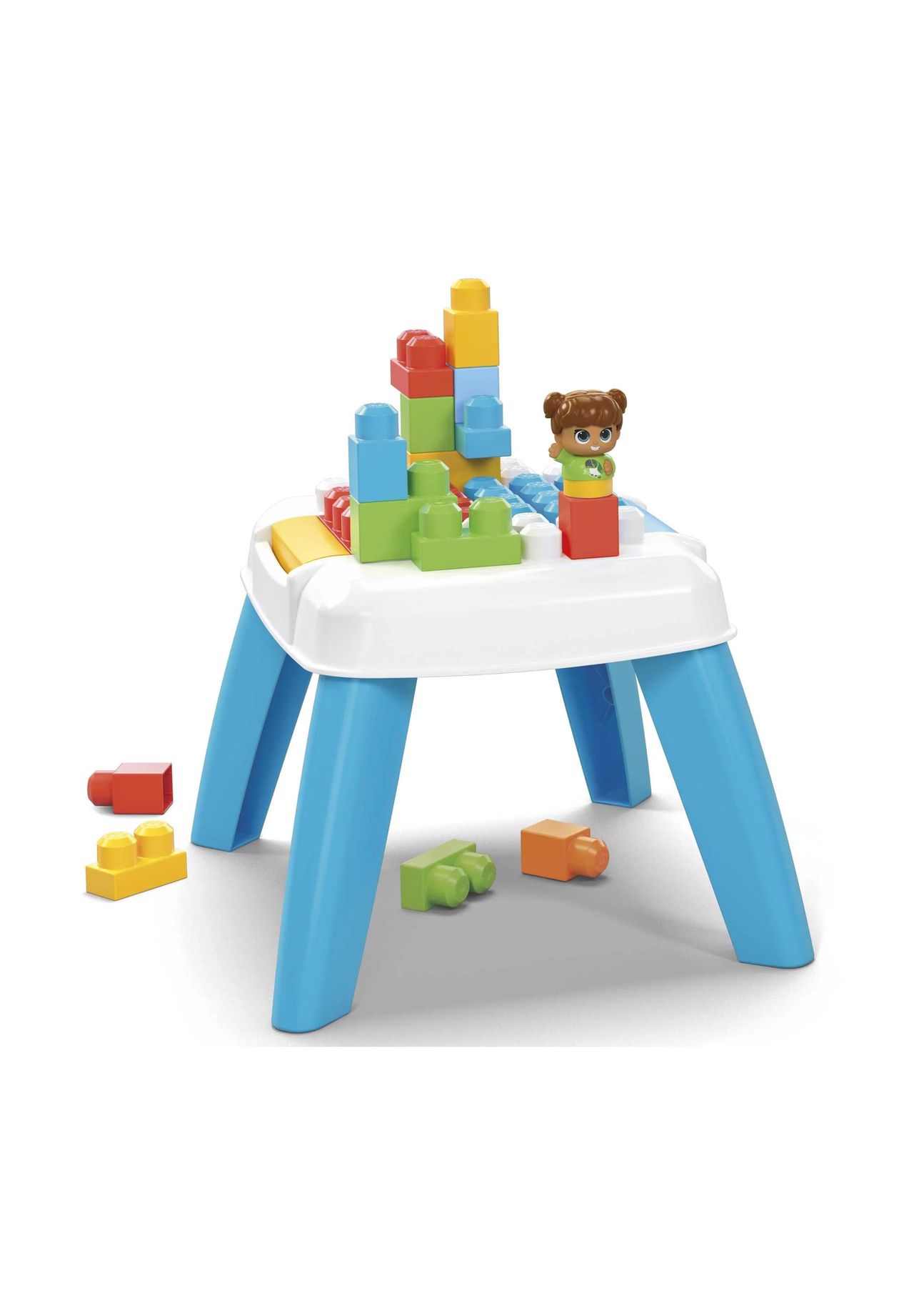MATTEL Mega Bloks Bauset Bau- und Purzeltisch mit 2 Purzelfunktionen