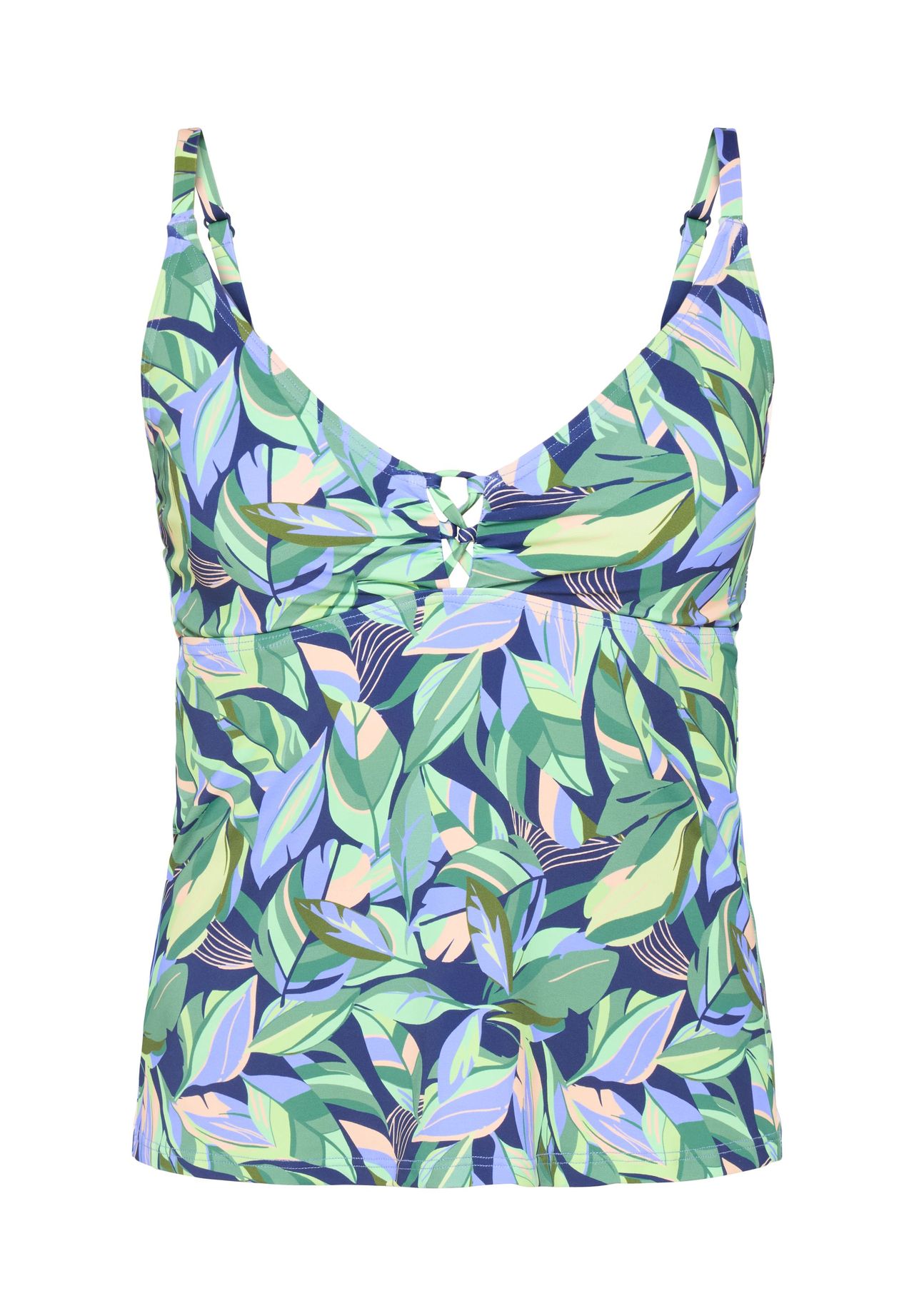 s.Oliver Tankini-Oberteil Avin, verstellbar, für Damen, grün|blau, 38 CD