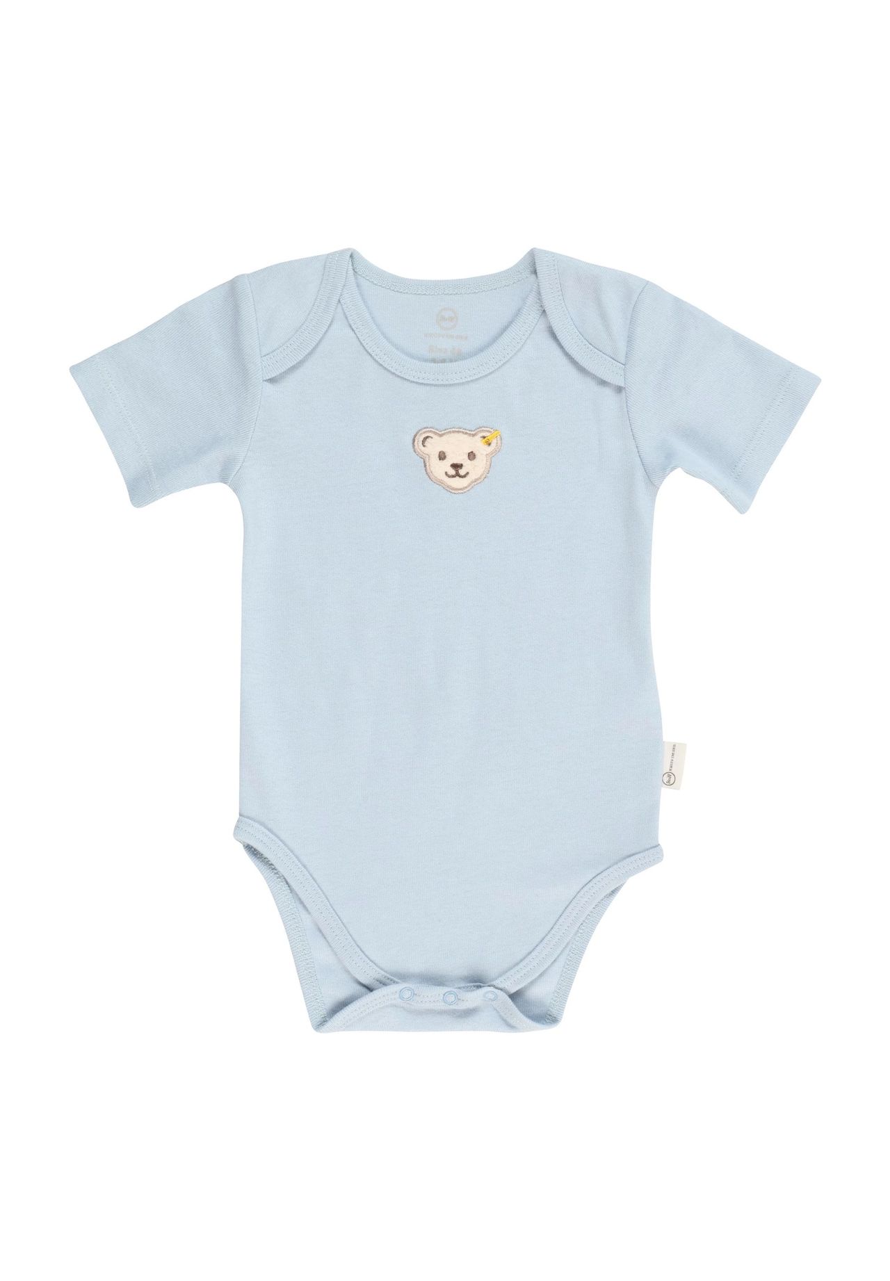 Steiff Body, Bio-Baumwolle, Bärenkopf-Patch, für Babys und Kleinkinder, blau, 74