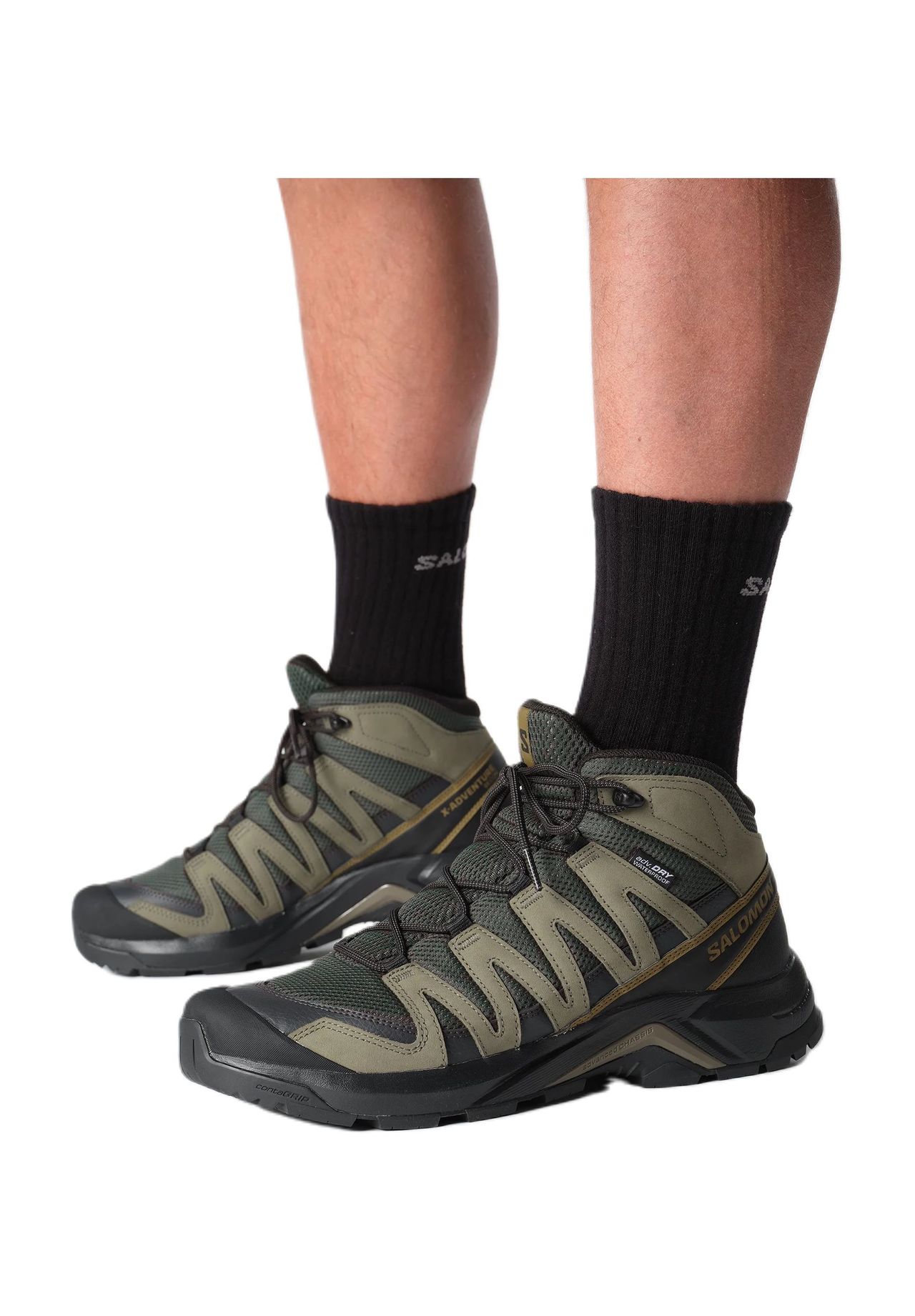 salomon Trekkingschuhe 'X-Adventure Recon Mid Waterproof ', profiliert, für Herren, grün, 44 2/3