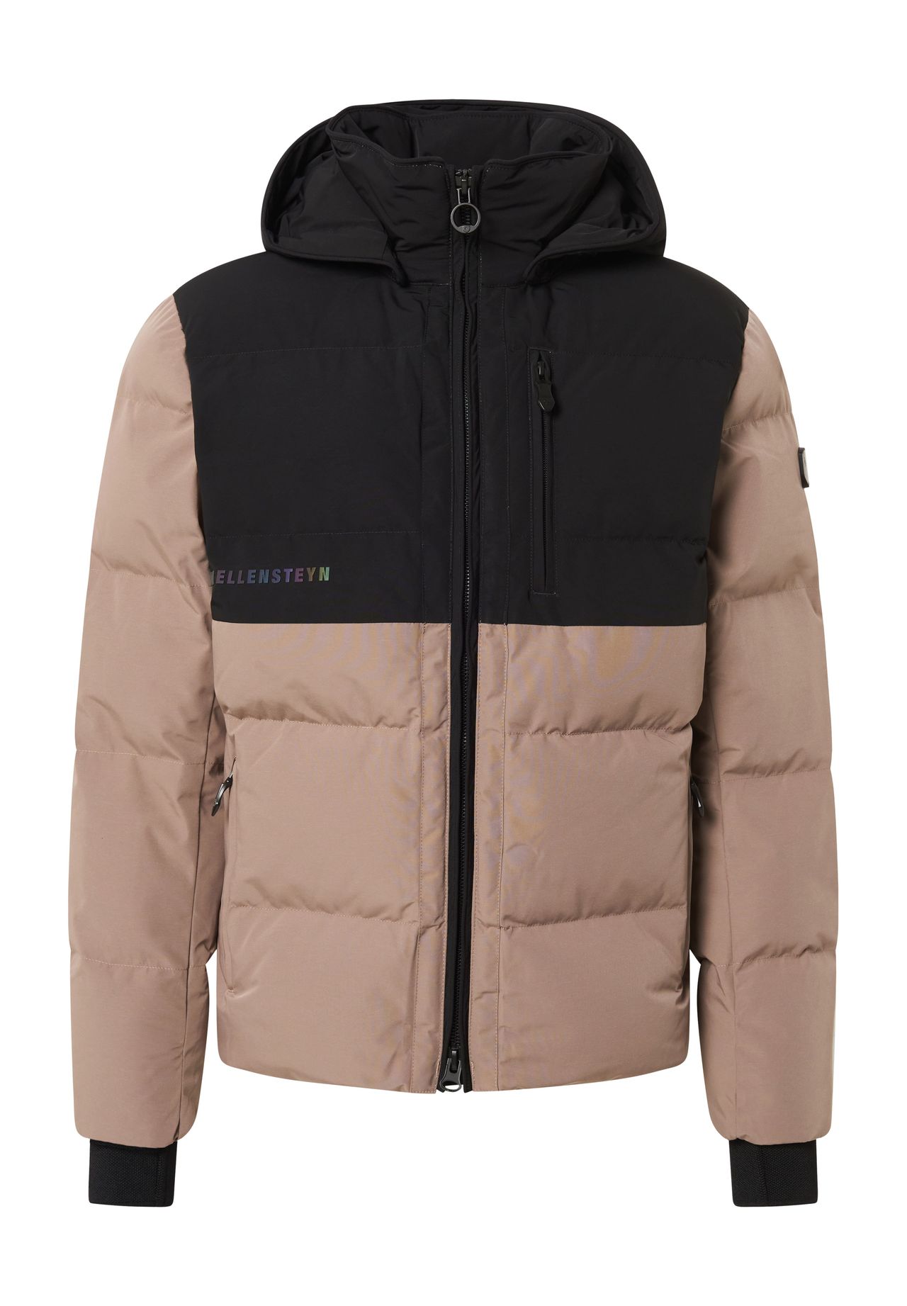 WELLENSTEYN Royal Flash Funktionsjacke, Stepp-Design, Reflektoren, für Herren, beige|schwarz, XXL