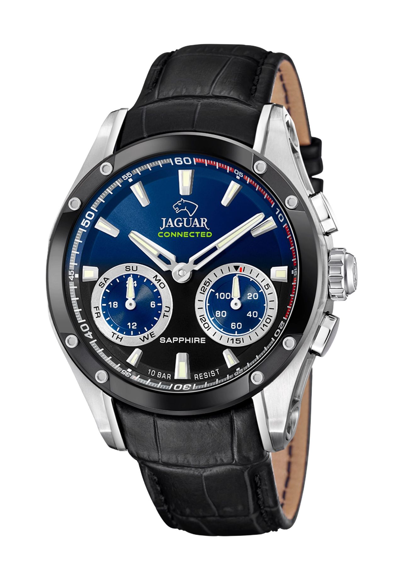 JAGUAR Herren Touchscreen Smartwatch „J958“, SILBER/SCHWARZ/BLA