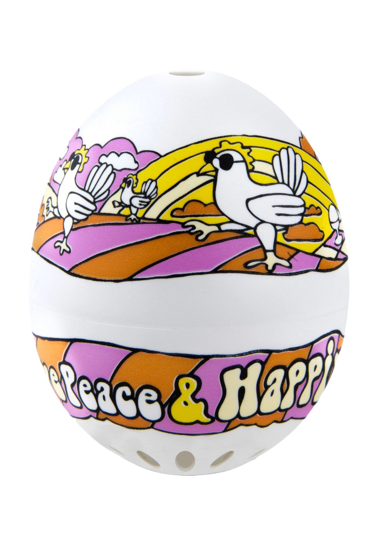 BRAINSTREAM Eieruhr 'PiepEi', Hippie, weiß