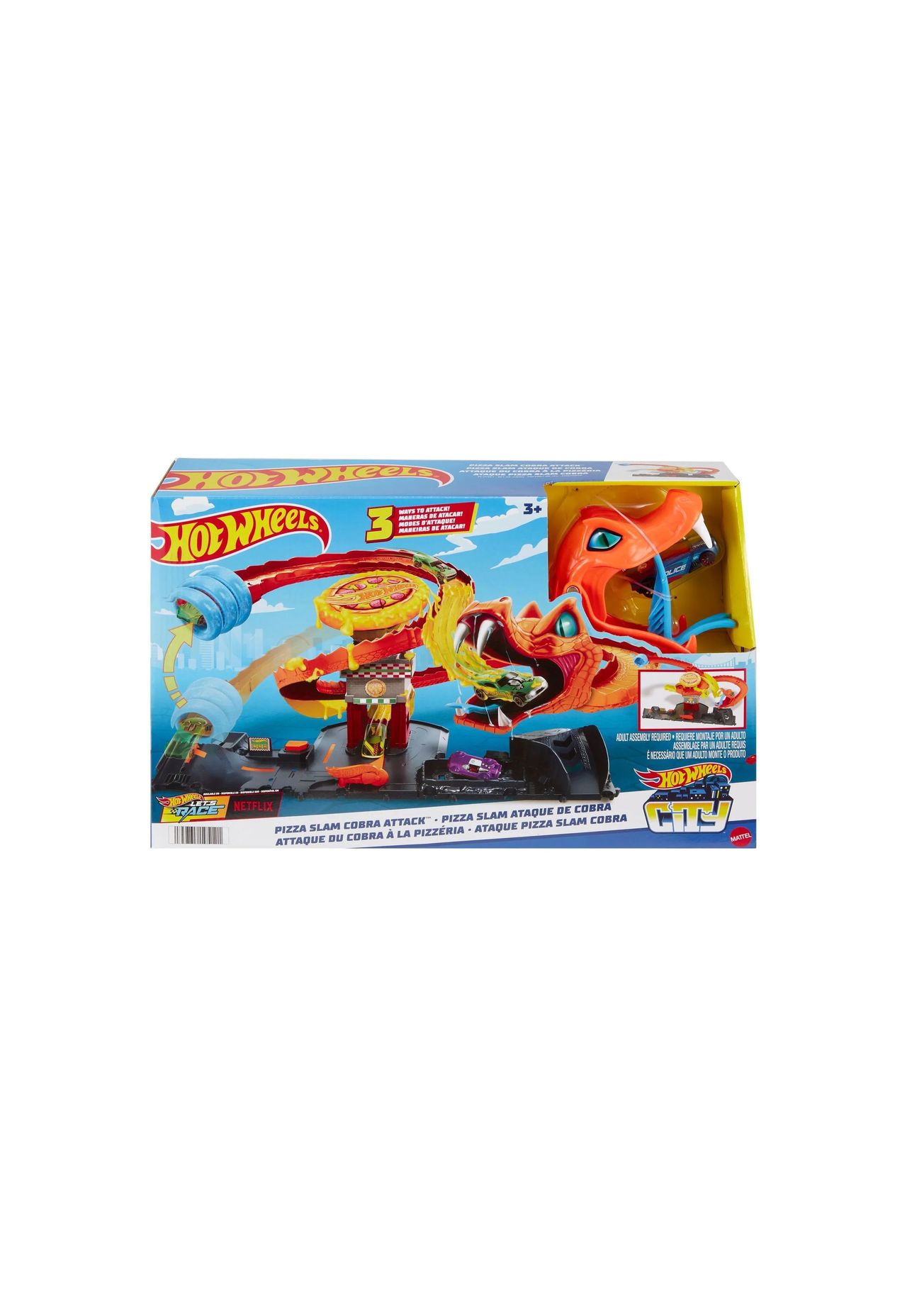 Hot Wheels Spielzeugrennstrecke 'City Pizza-Kobra-Angriff'