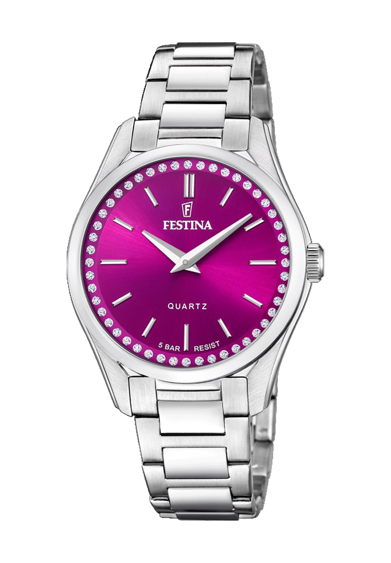 FESTINA Damenuhr, SILBER/BORDEAUX