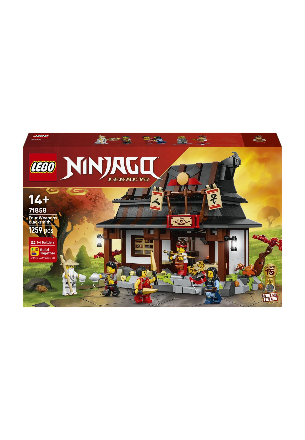LEGO® NINJAGO® - 71858 15-jähriges Jubiläum der Vier-Waffen-Schmiede, 152 MEHRFARBIG, 99