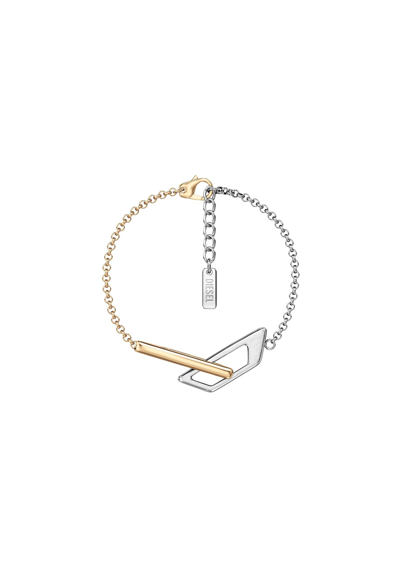 DIESEL® Diesel Unisex-Armband aus Edelstahl mit Kette, DX1686931, Zweifarbig, 18