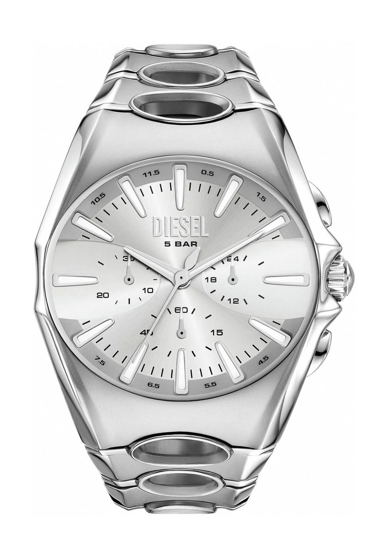 DIESEL® Diesel Herren-Chronograph D-Curve Edelstahl, DZ4694, Silber, 99