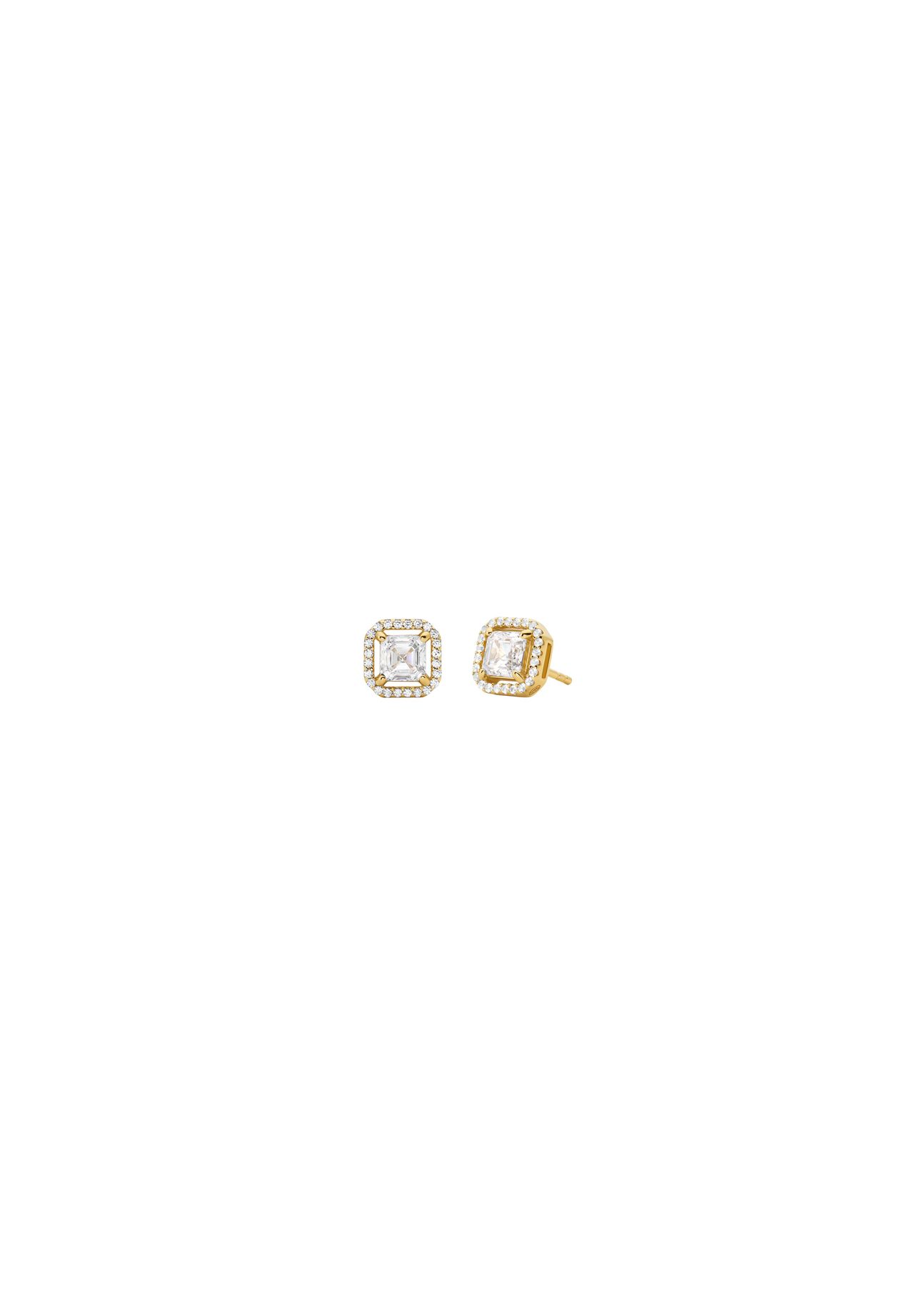 Michael Kors Damenohrstecker aus 14 Karat vergoldetem Sterlingsilber mit Asscher-Schliff, MKC1845710, Gold, 0,9
