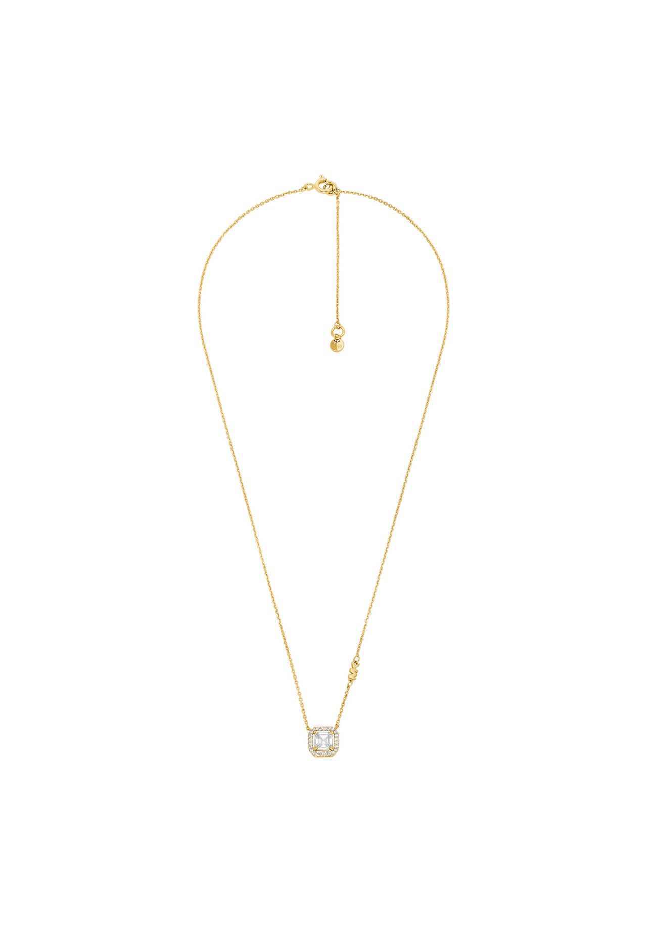 Michael Kors Damenhalskette aus 14 Karat vergoldetem Sterlingsilber mit Anhänger im Asscher-Schliff, MKC1843710, Gold, 41
