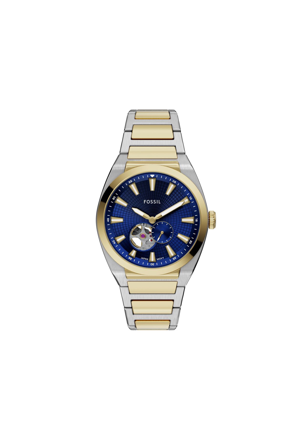 Fossil Herrenuhr Everett Automatikwerk Edelstahl Bicolor, ME3275, Zweifarbig, 99