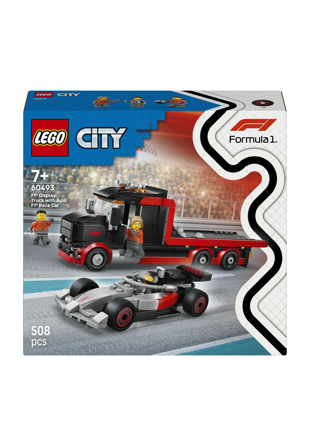 LEGO® City - 60493 F1® Truck mit Audi Rennwagen, 152 MEHRFARBIG, 99