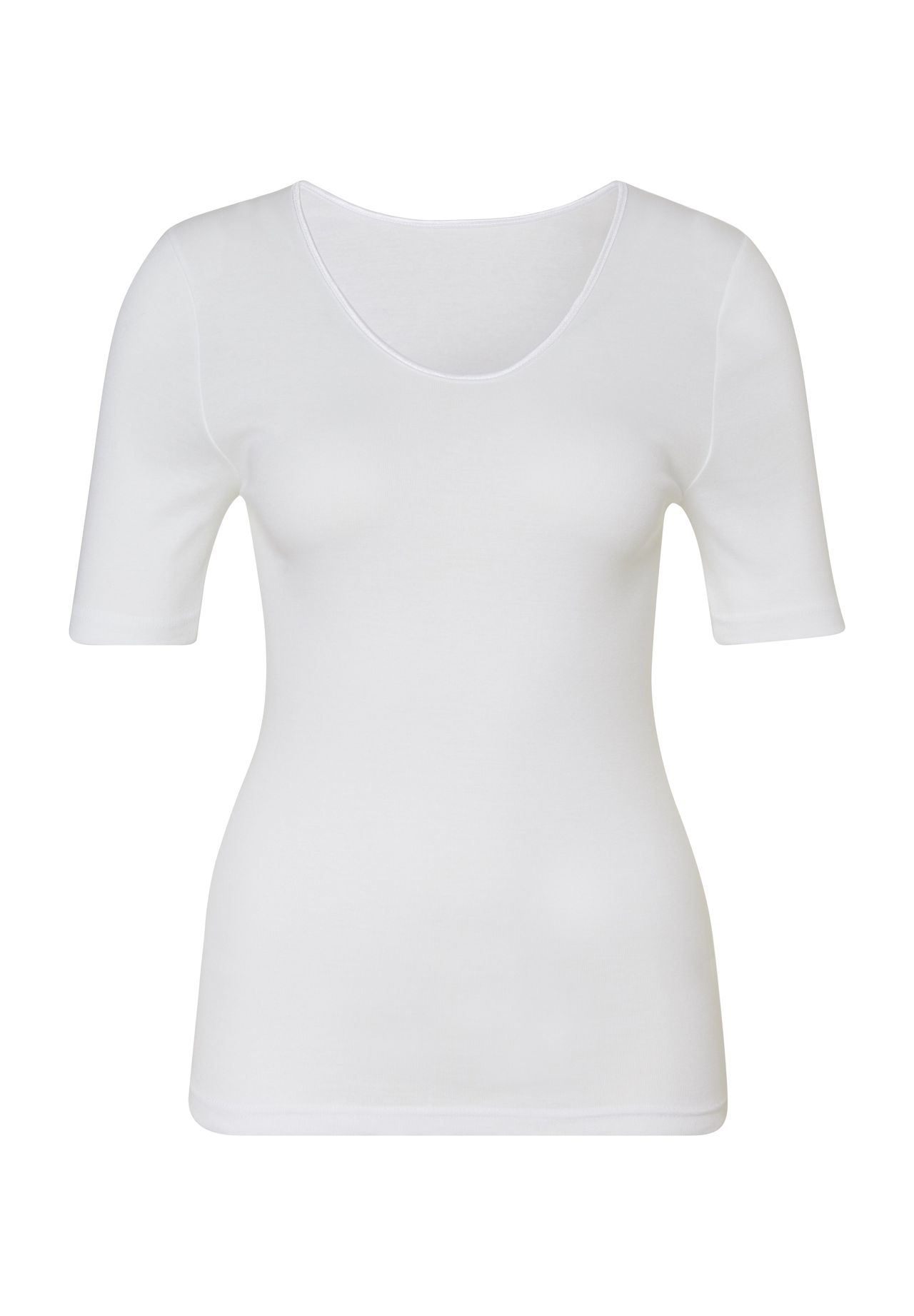SYLVIA SPEIDEL. Silke Wäsche-Shirt, U-Ausschnitt, uni, für Damen, weiß, 48