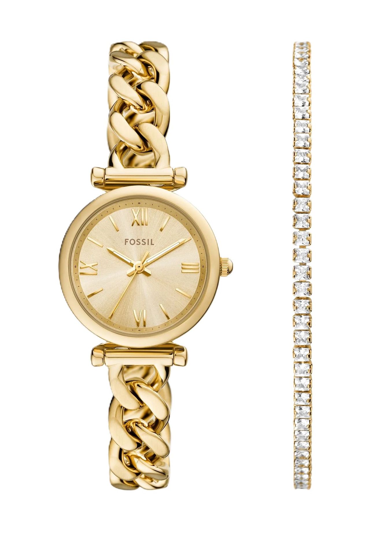 FOSSIL Damen Uhren-Set 'ES5387SET', Armbanduhr, Armband, GOLD
