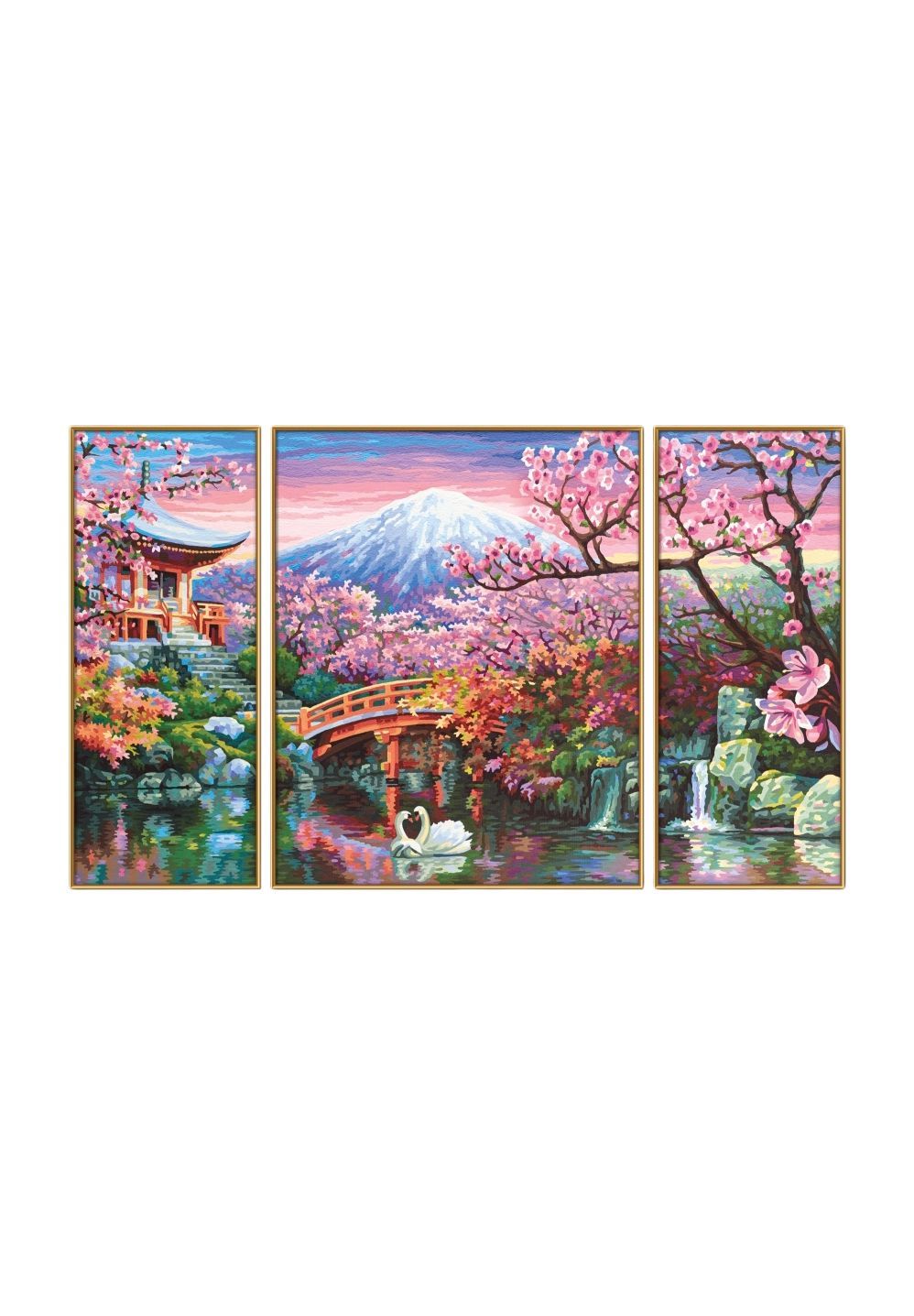 Schipper Malen nach Zahlen Meisterklasse Triptychon - Kirschblüte in Japan, BUNT