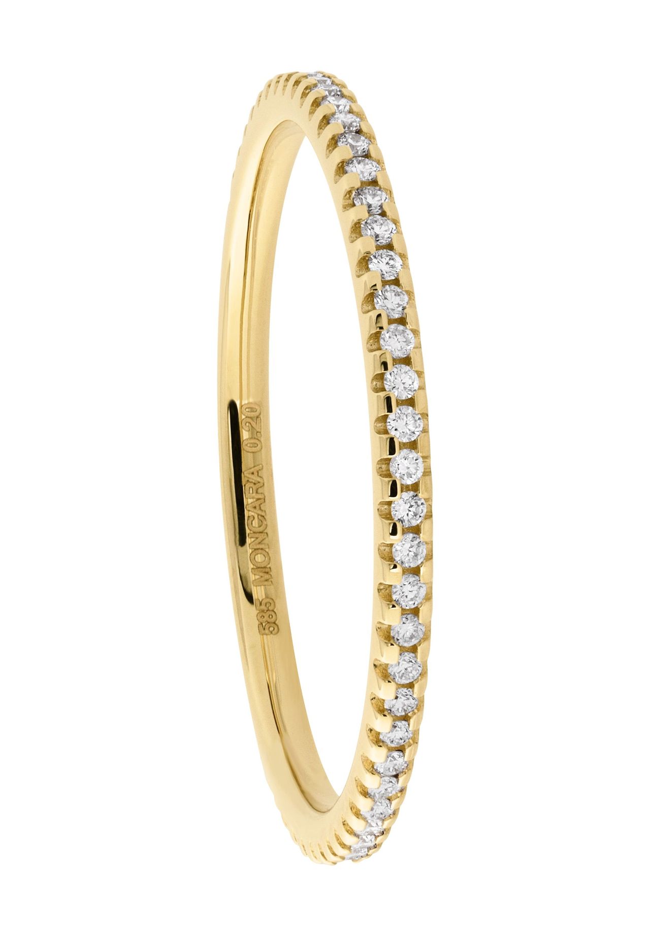 MONCARA Damen Ring, 585er Gold mit 51 Diamanten, zus. ca. 0,20 Karat, SILBER