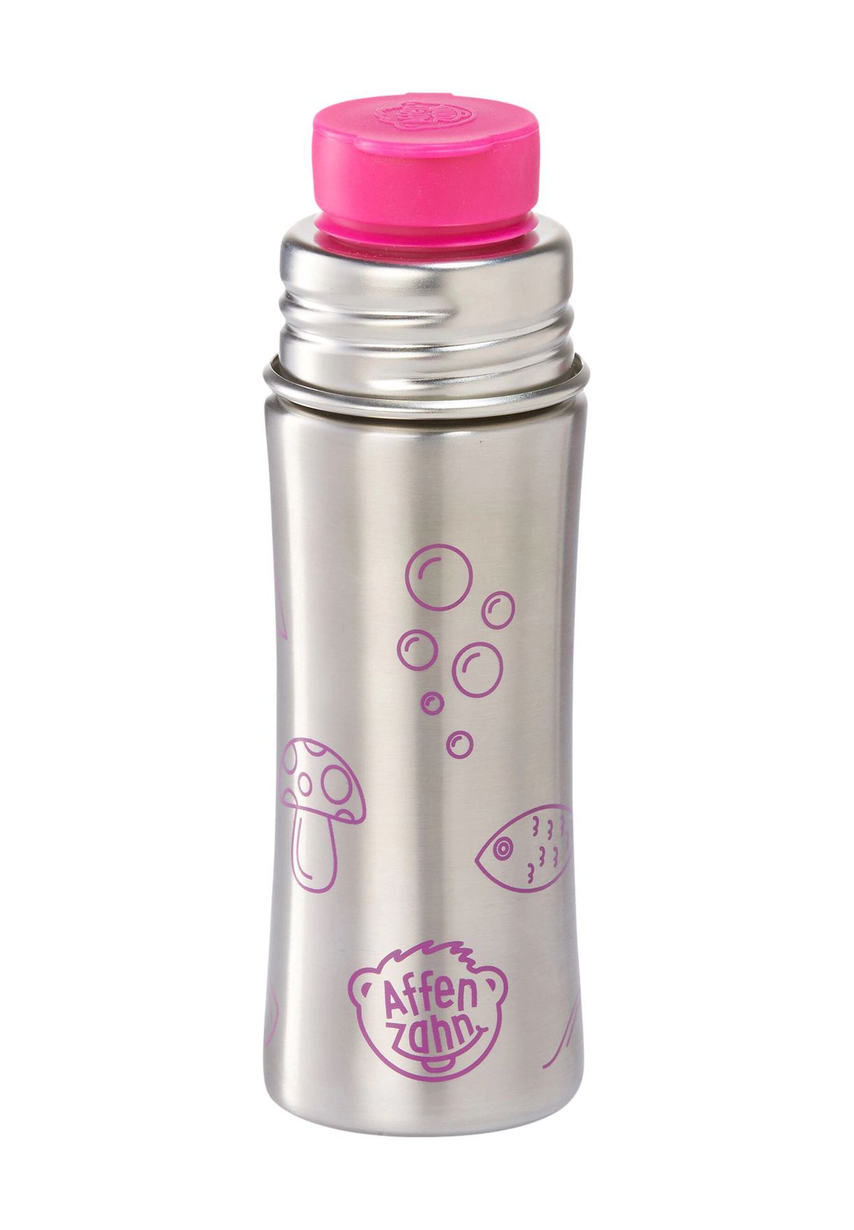 Affenzahn Trinkflasche 'Eule', Edelstahl, 330 ml, grau|pink