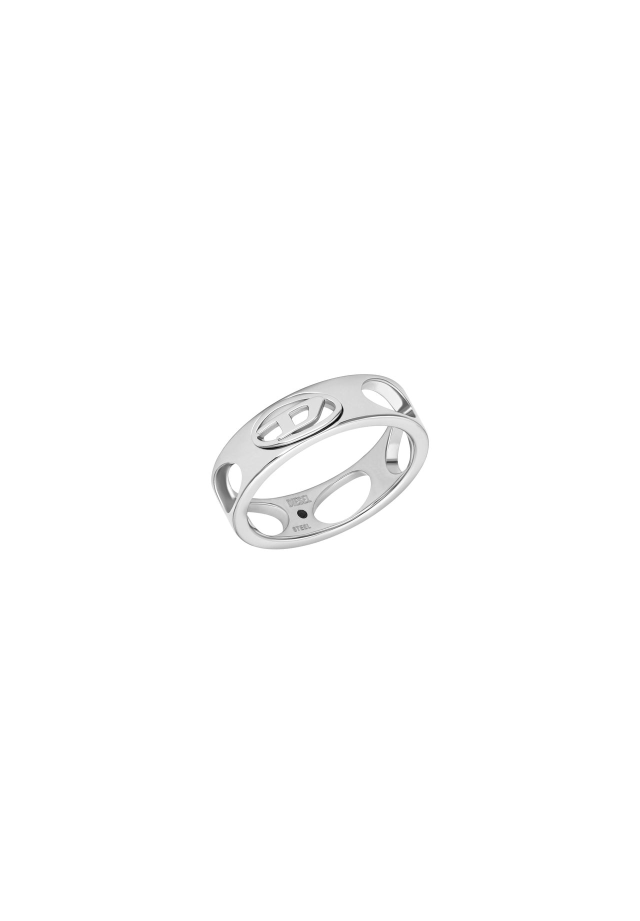 DIESEL® Diesel Unisex-Bandring aus silberfarbenem Edelstahl, DX1665040, Silber, 21