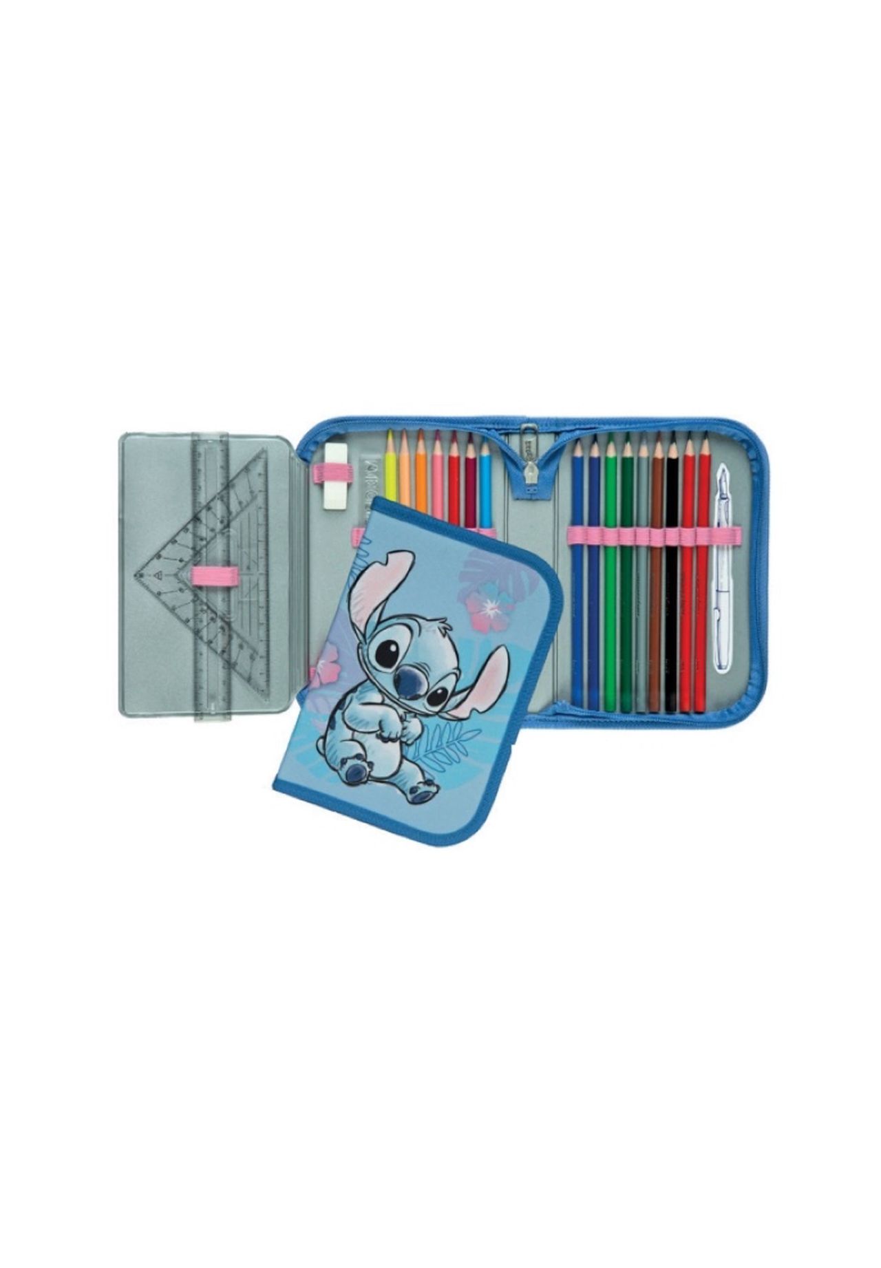 Scooli Federmäppchen 'Lilo & Stitch', befüllt, blau, 99