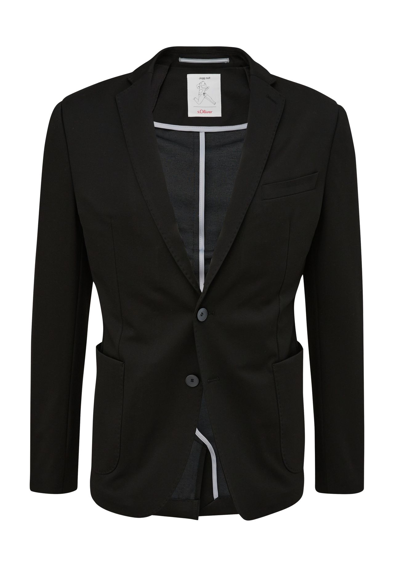 s.Oliver BLACK LABEL Sakko, Slim Fit, Reverskragen, für Herren, schwarz, 46