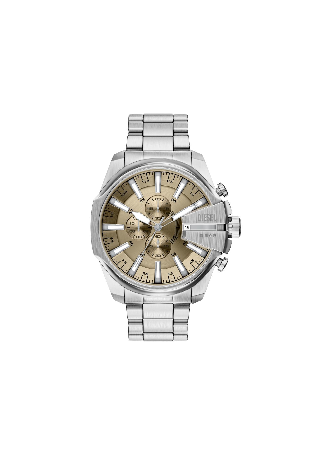 DIESEL® Diesel Herrenuhr Mr. Daddy Slim Multifunktionswerk aus Edelstahl, DZ7495, Silber, _NULL