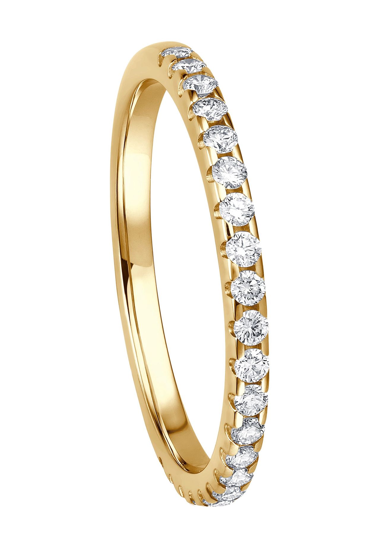 MONCARA Damen Ring, 585er Gold mit 19 Diamanten, zus. ca. 0,30 Karat, GOLD, 52