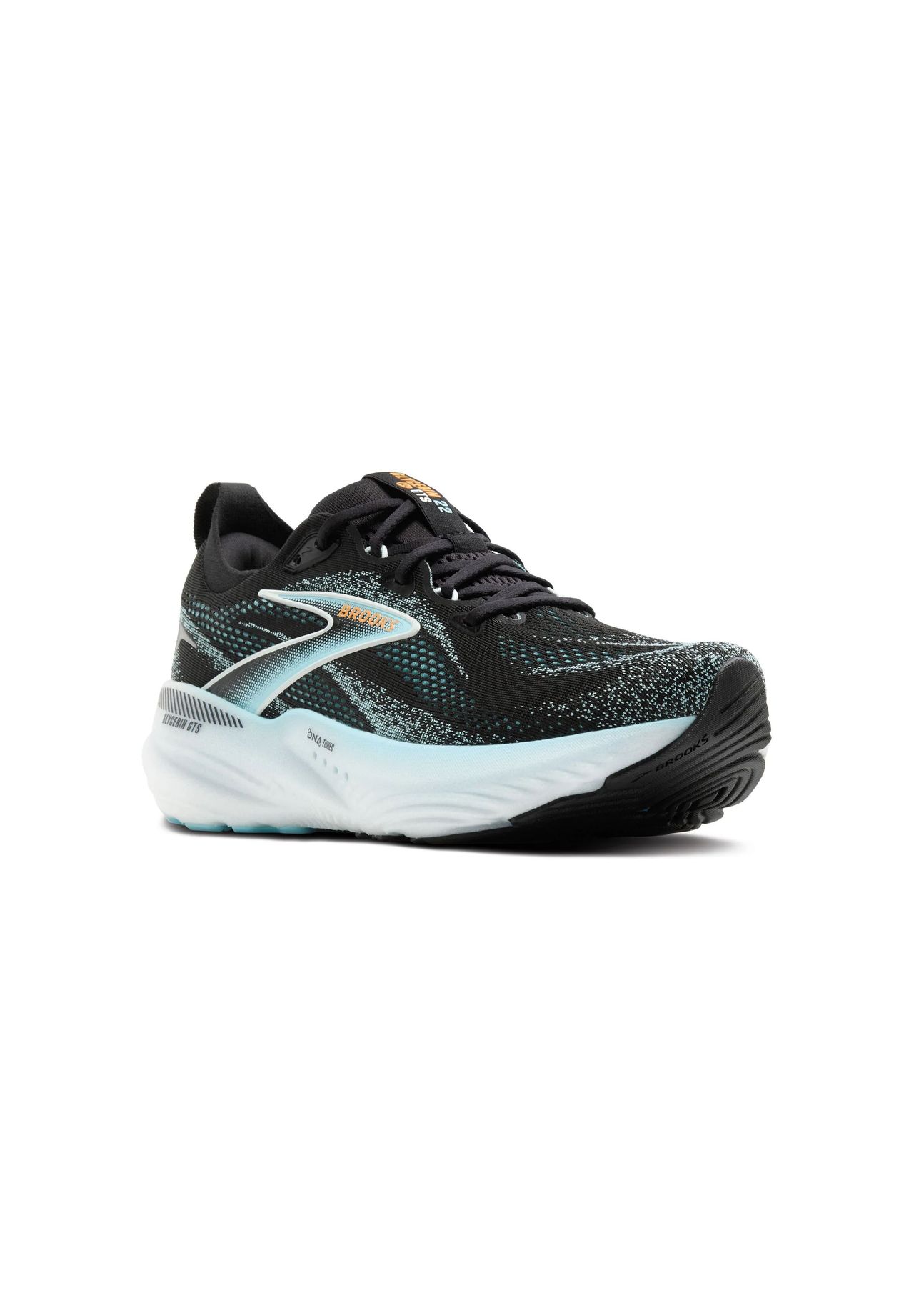 BROOKS Laufschuhe Glycerin GTS 22, DNA Tuned Dämpfung, GuideRails®, für Herren, schwarz, 42 1/2