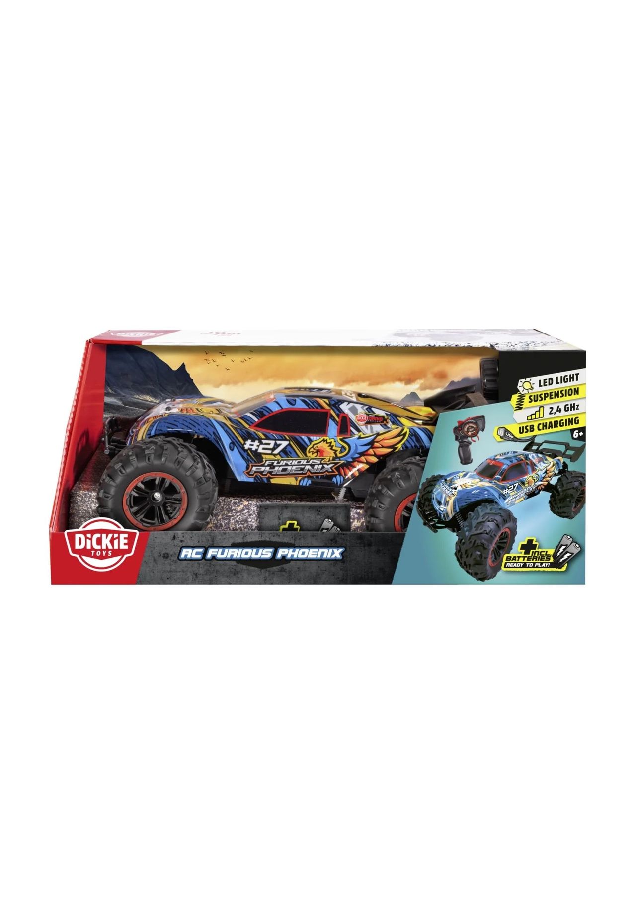 DICKIE TOYS Ferngesteuertes Auto RC Furious Phoenix, mehrfarbig, 99