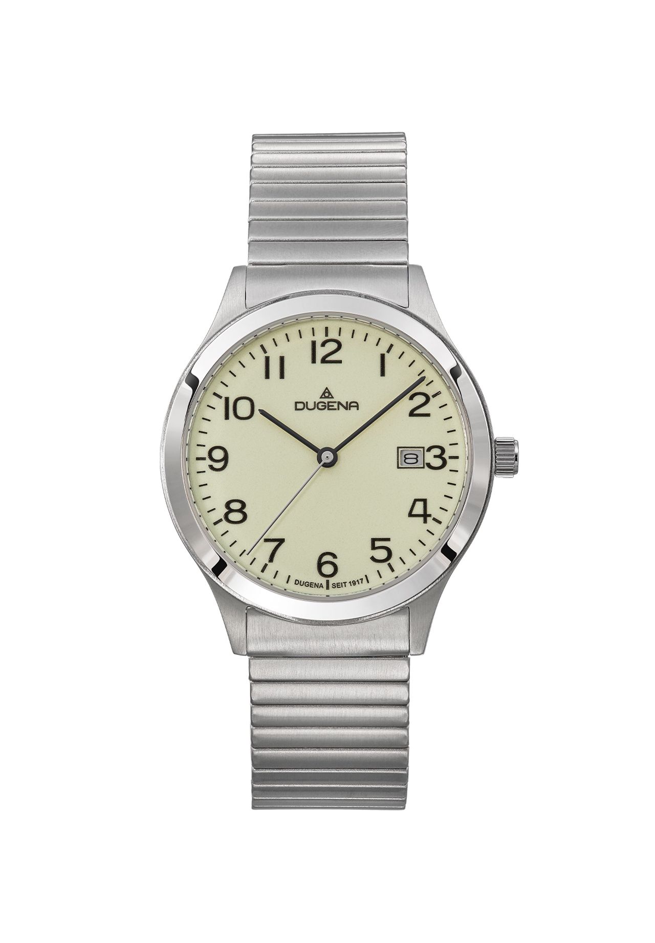 DUGENA Armbanduhr für Herren, silber/grün, 99