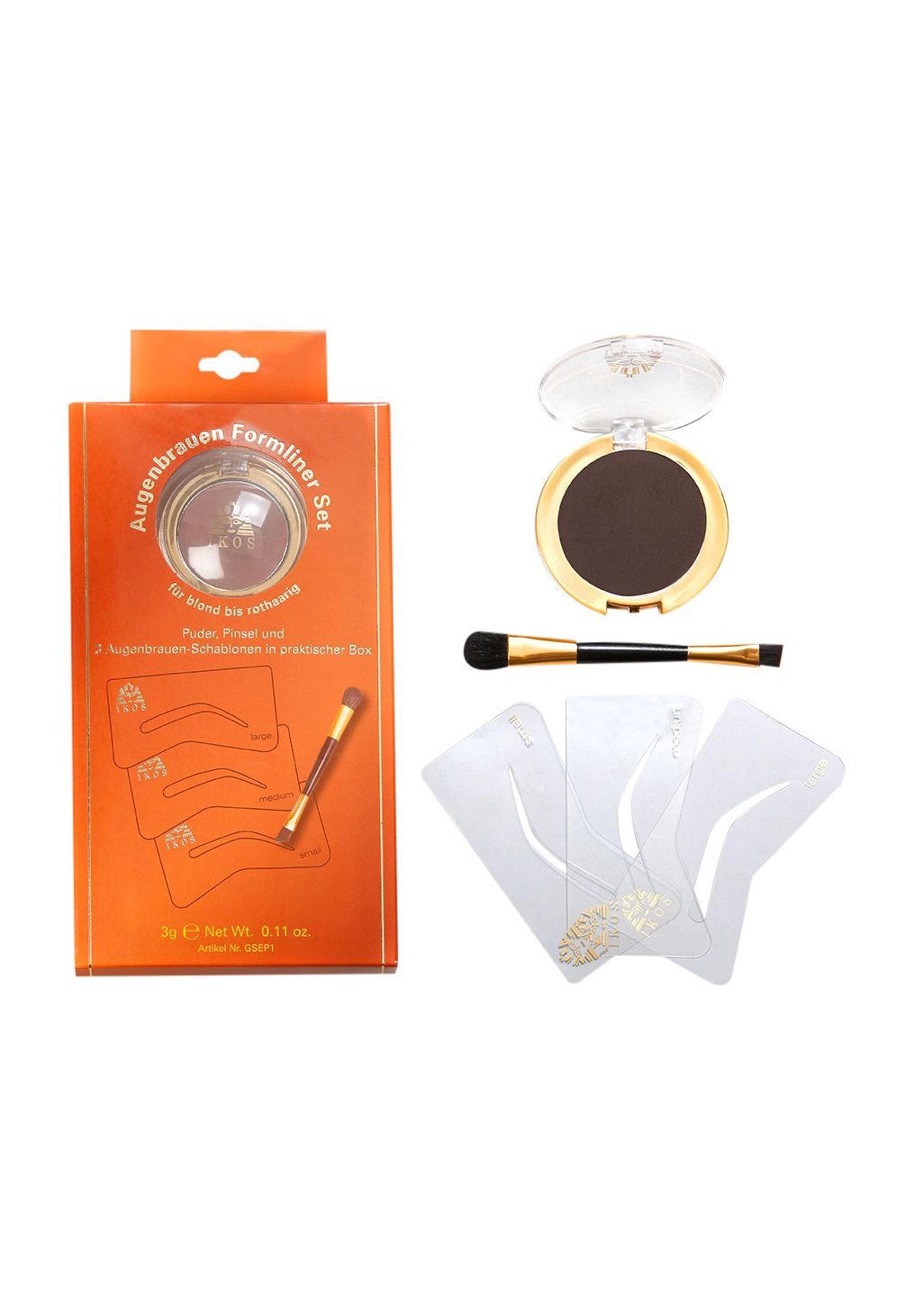 IKOS Make-up-, Make-up-Sets, Puder, braun (BRAUN/SCHWARZ), mattierend, Deckkraft: Hoch,