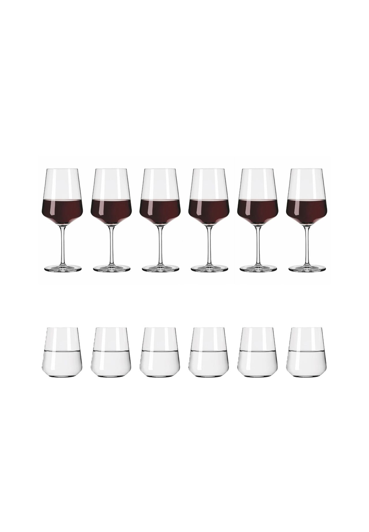 RITZENHOFF Gläser-Set 'Lichtweiss Julie', 12er-Set, 6 Rotweingläser, Wassergläser, transparent