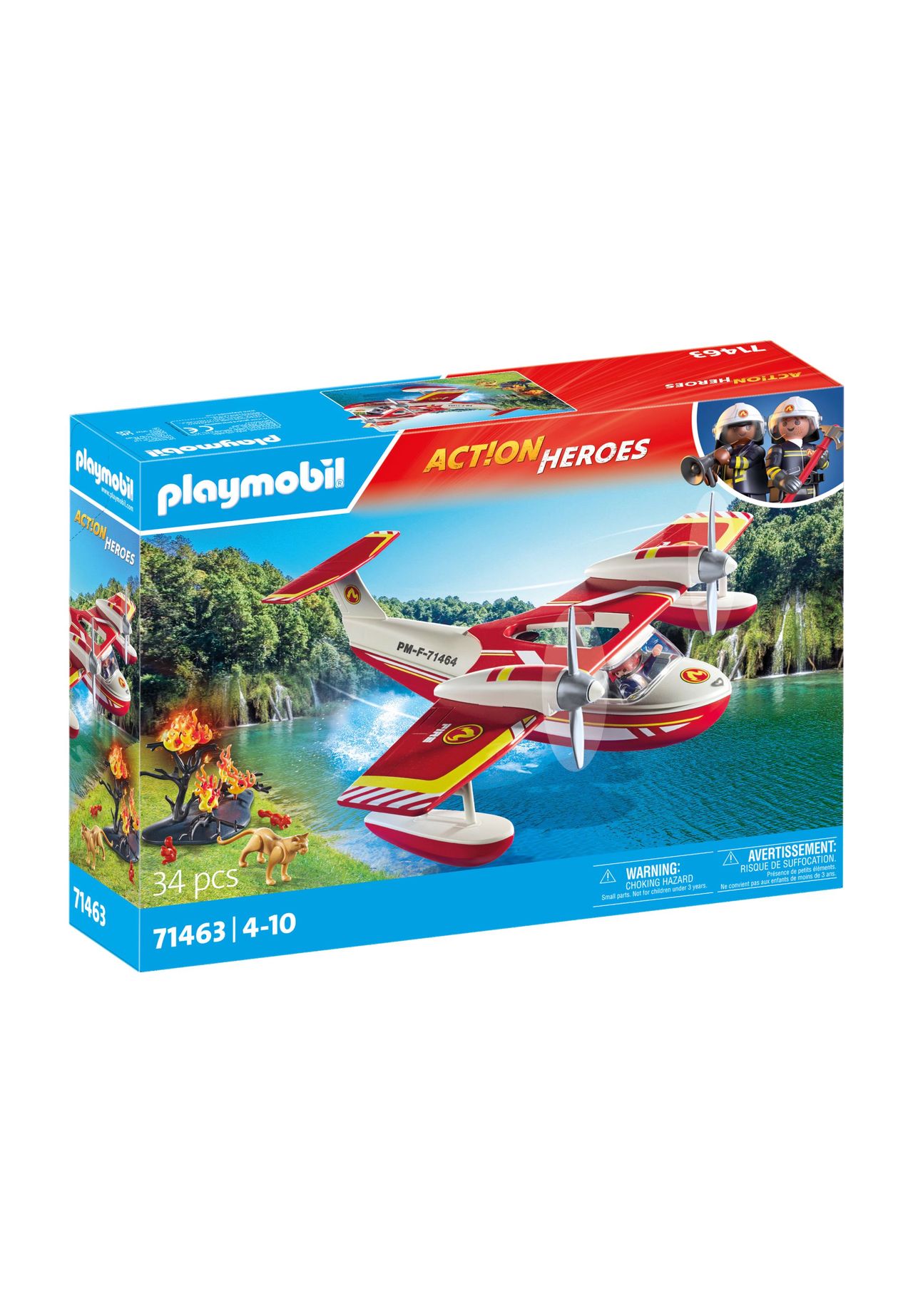 playmobil® Act!on Heroes - Feuerwehrflugzeug mit Löschfunktion 71463