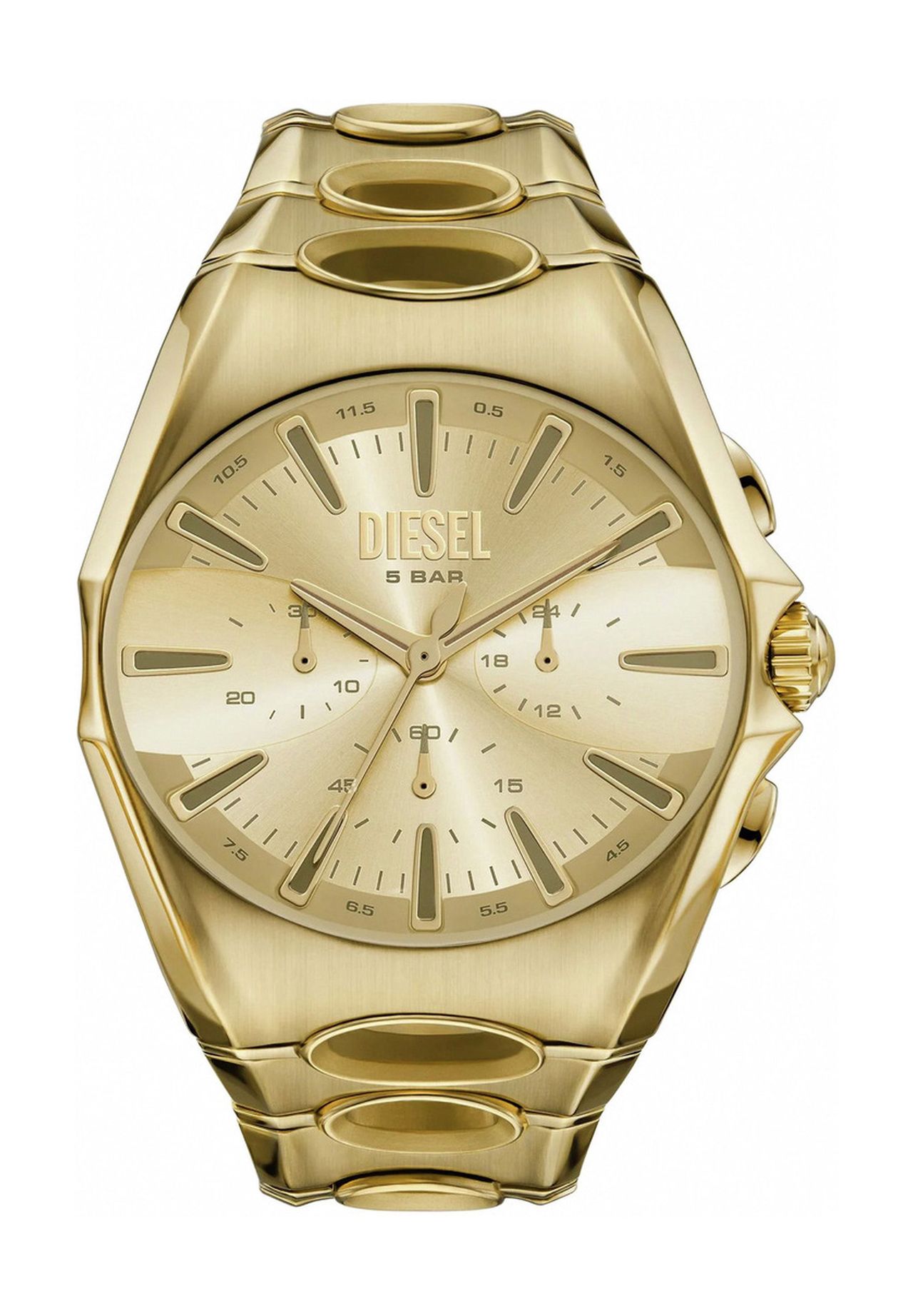 DIESEL® Diesel Herren-Chronograph D-Curve, goldfarben, Edelstahl, DZ4695, Gold, 99