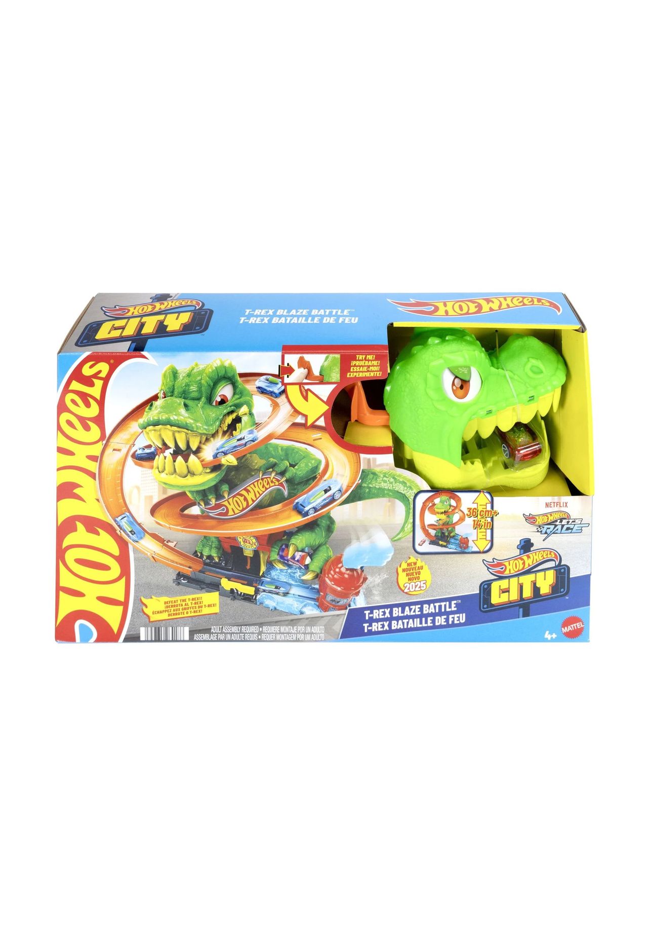 Hot Wheels Rennbahn 'City T-Rex-Feuerschlacht'