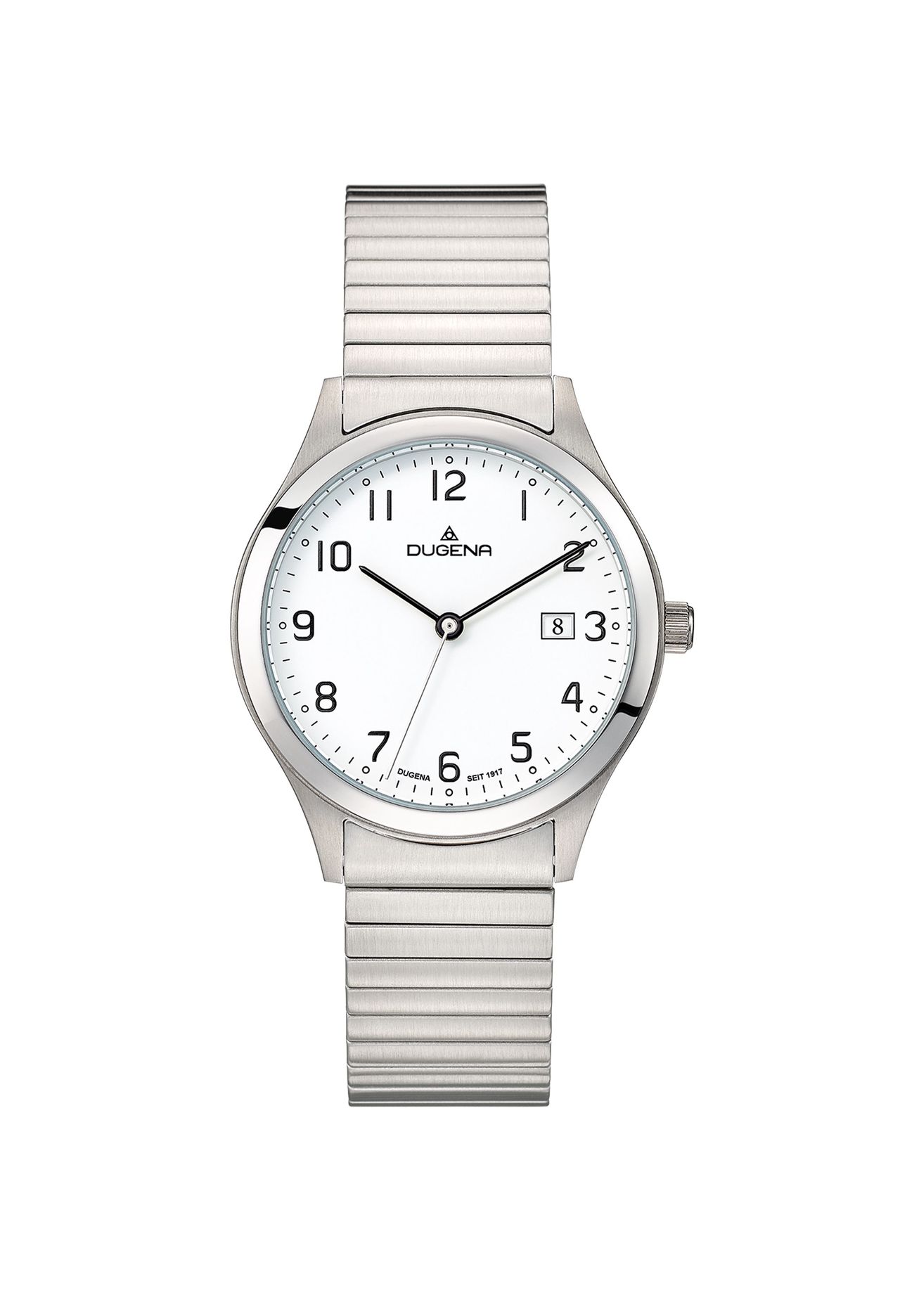 DUGENA Armbanduhr für Herren, silber/weiß