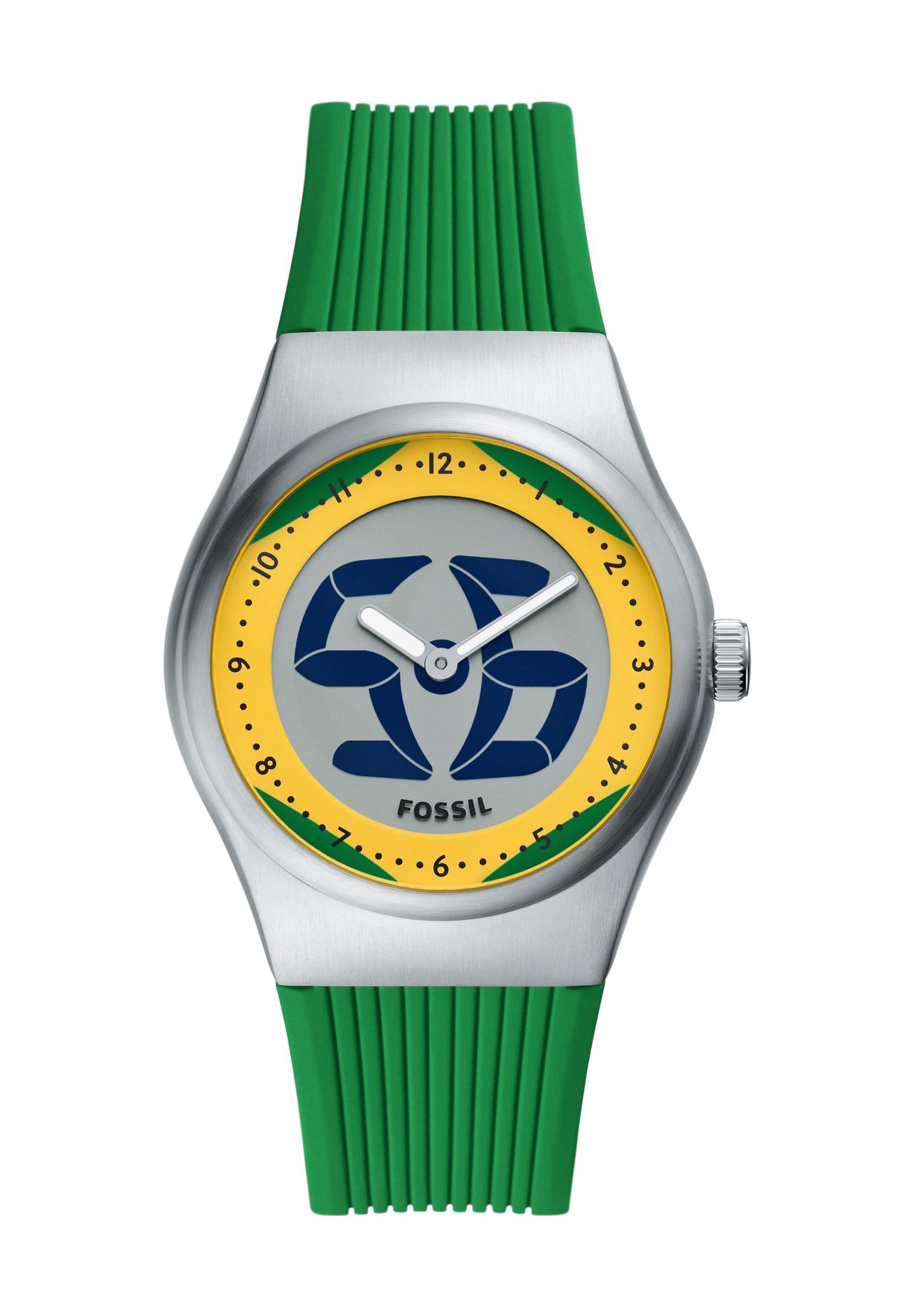 FOSSIL Herrenuhr World Flags Big Tic Brazil 'LE1243', SILBER, 99